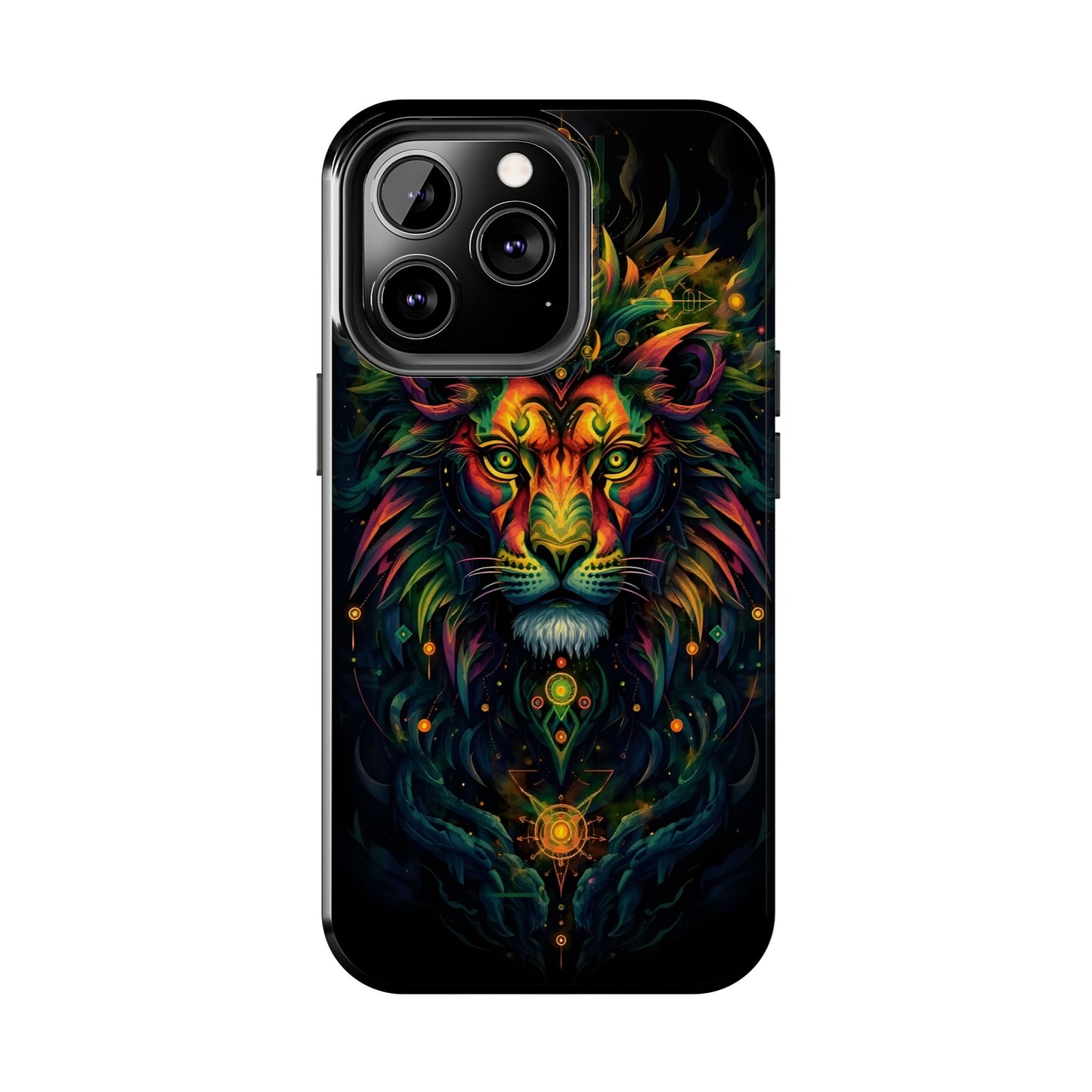 Vibrant Mystical Lion Art Tough Phone Case - Bold Protector for Animal Lovers - for iPhone