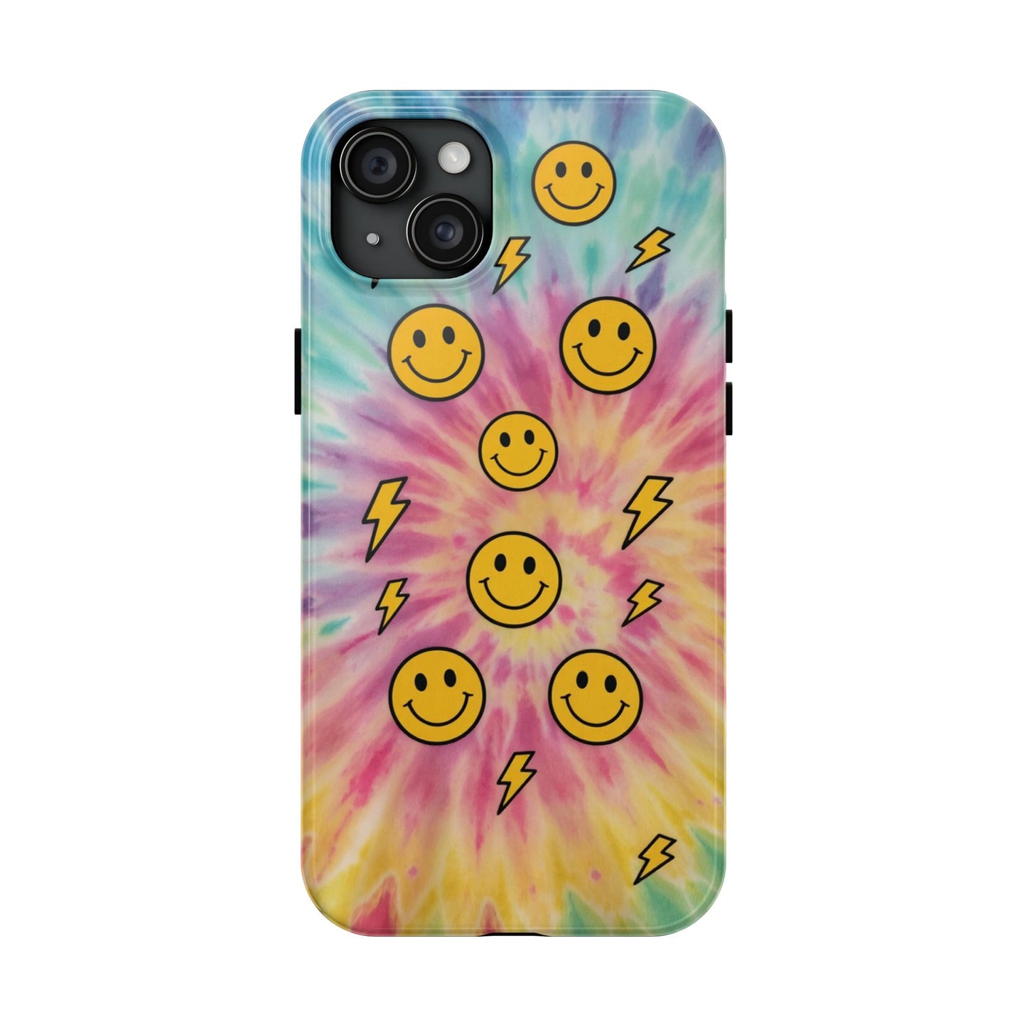 Colorful Smiley Lightning Tough Phone Case - Fun & Durable