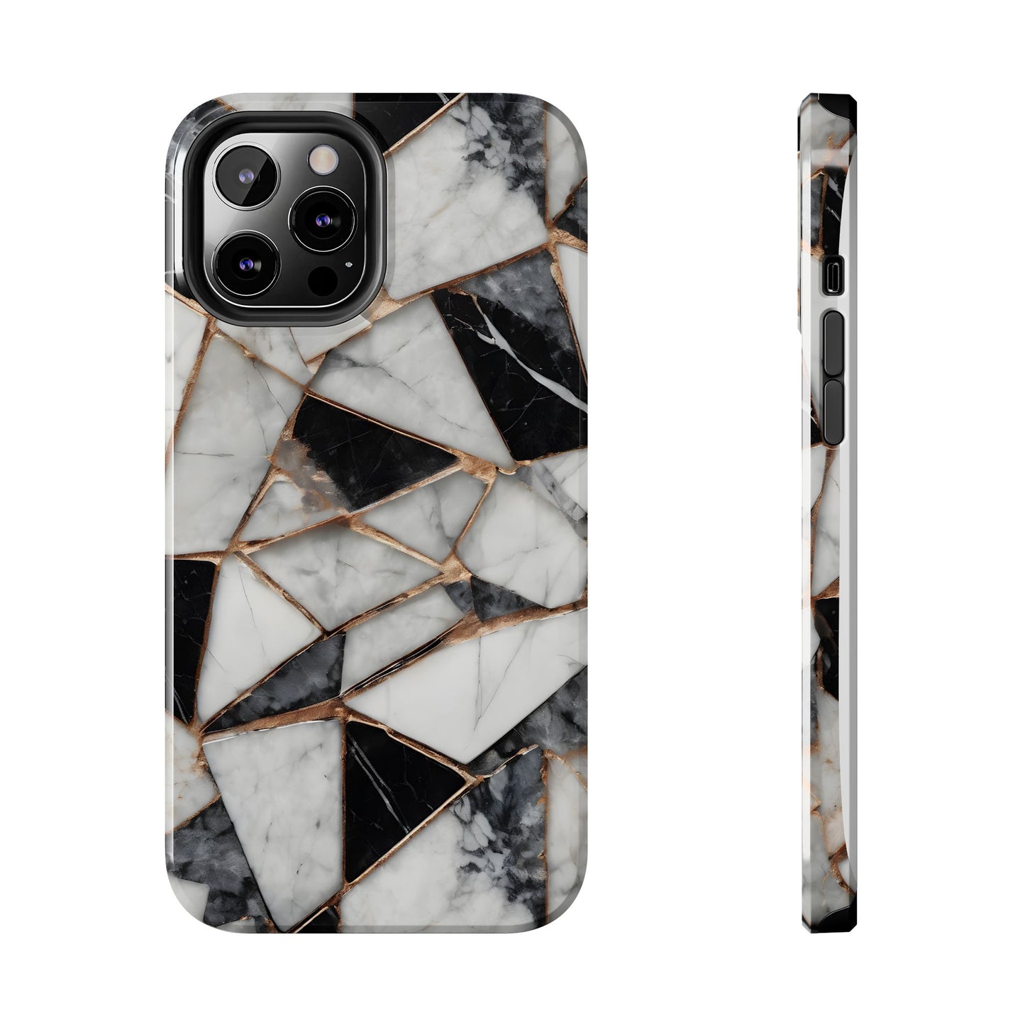 Elegant Marble Tough Phone Case - Stylish Protection for iPhone