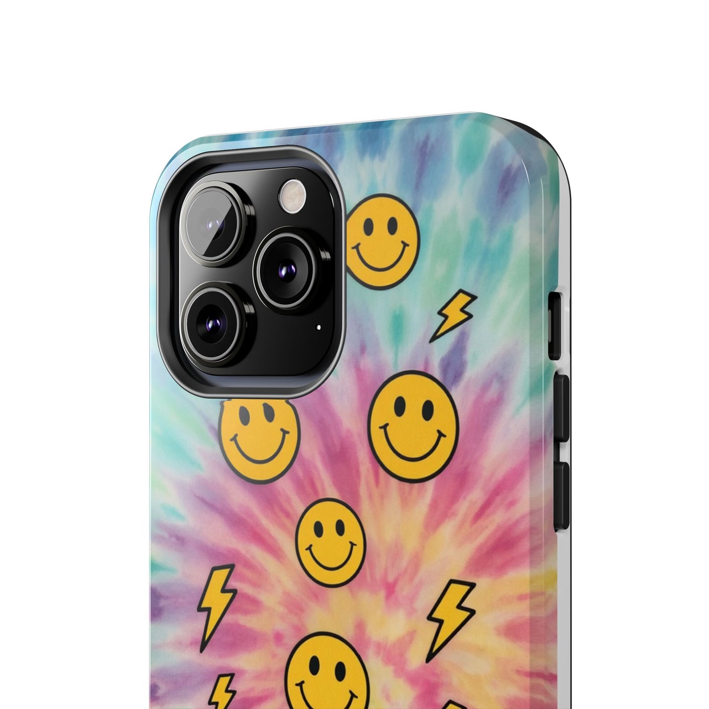 Colorful Smiley Lightning Tough Phone Case - Fun & Durable