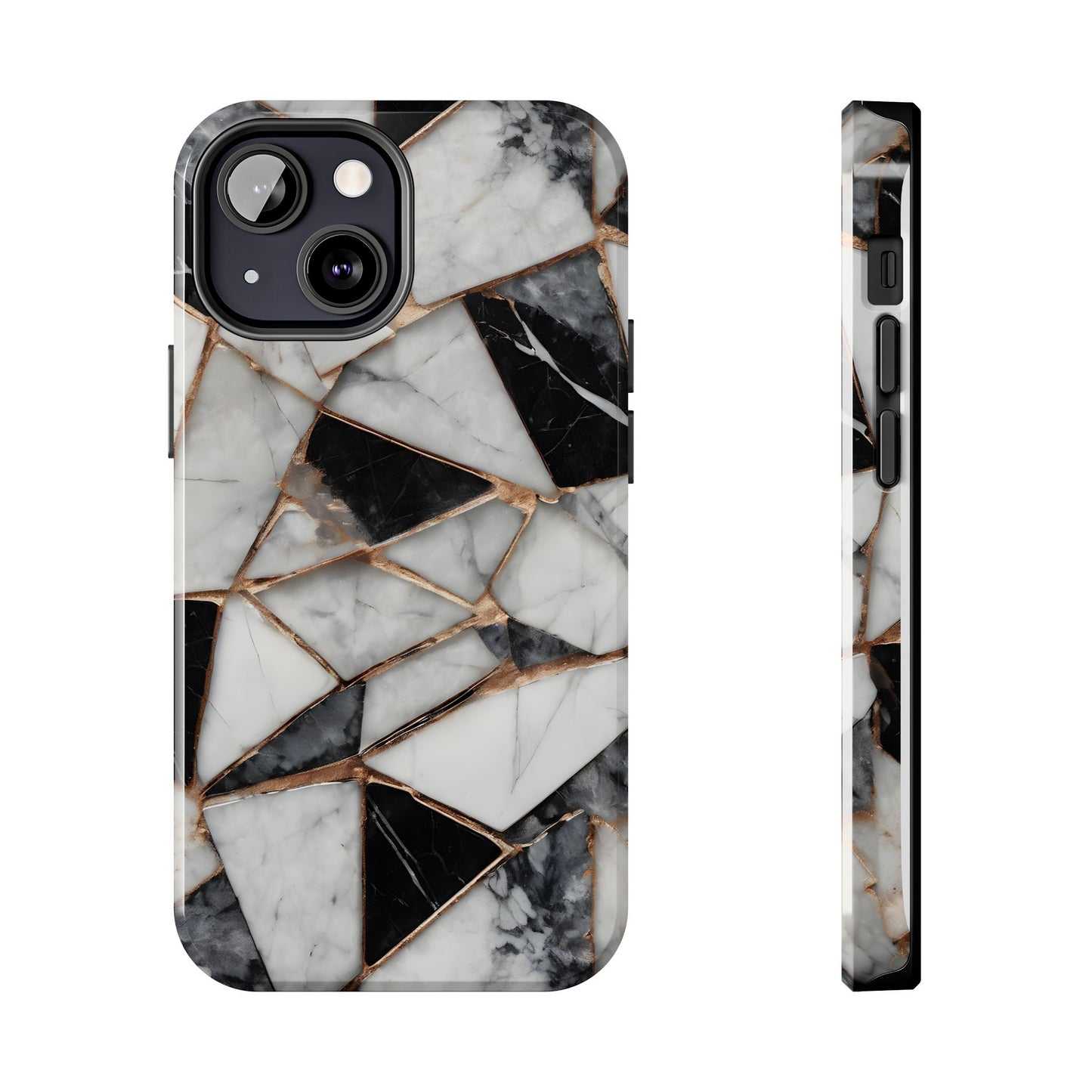 Elegant Marble Tough Phone Case - Stylish Protection for iPhone