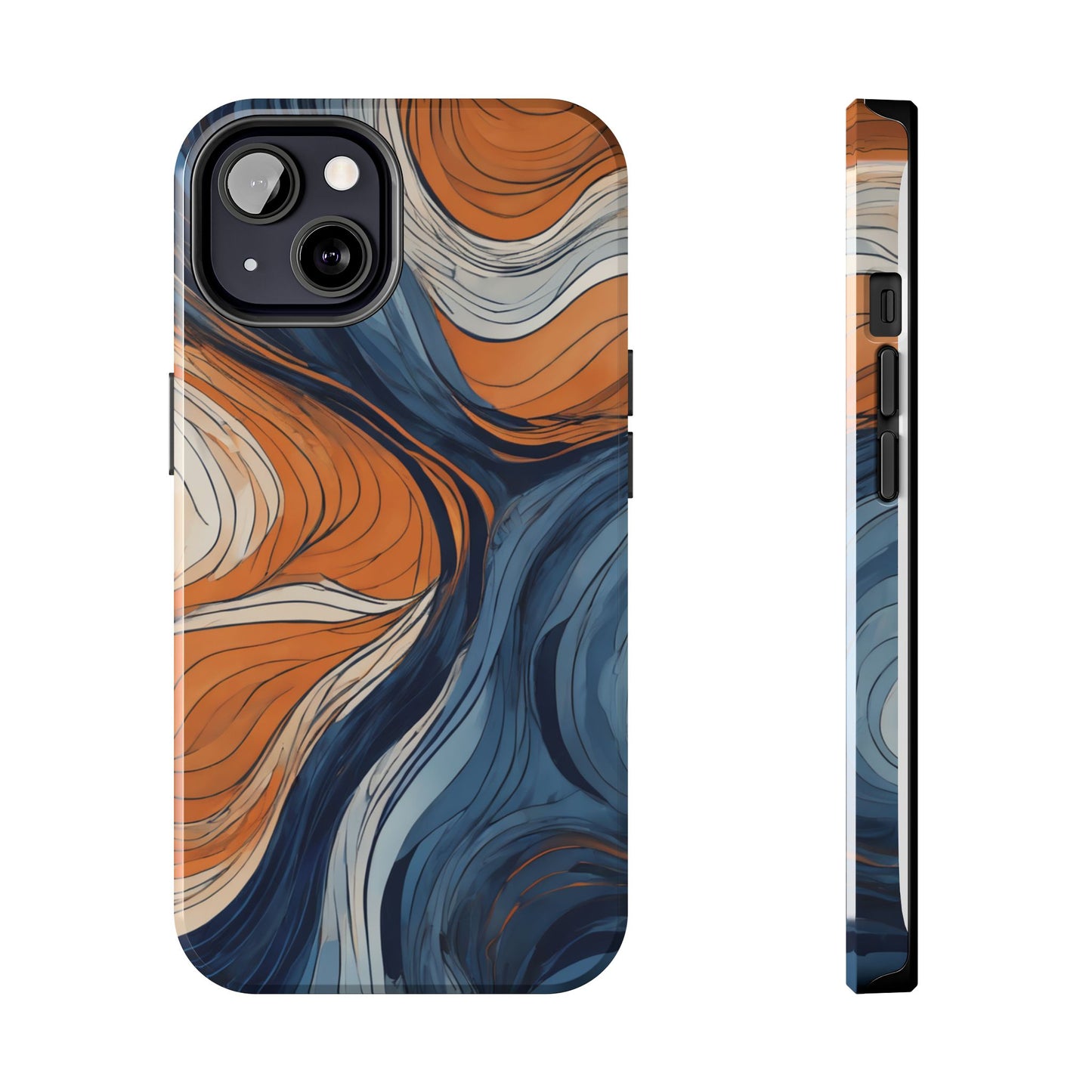 Artistic Tough Phone Case - Vibrant Abstract Waves Design - for iPhone
