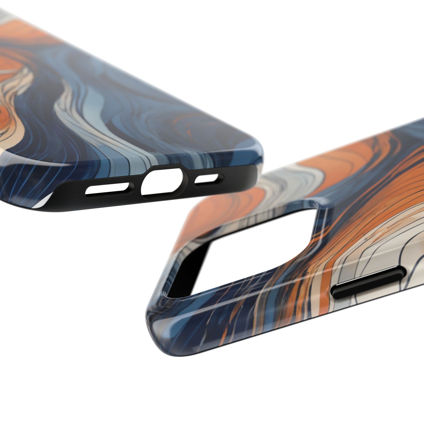 Artistic Tough Phone Case - Vibrant Abstract Waves Design - for iPhone