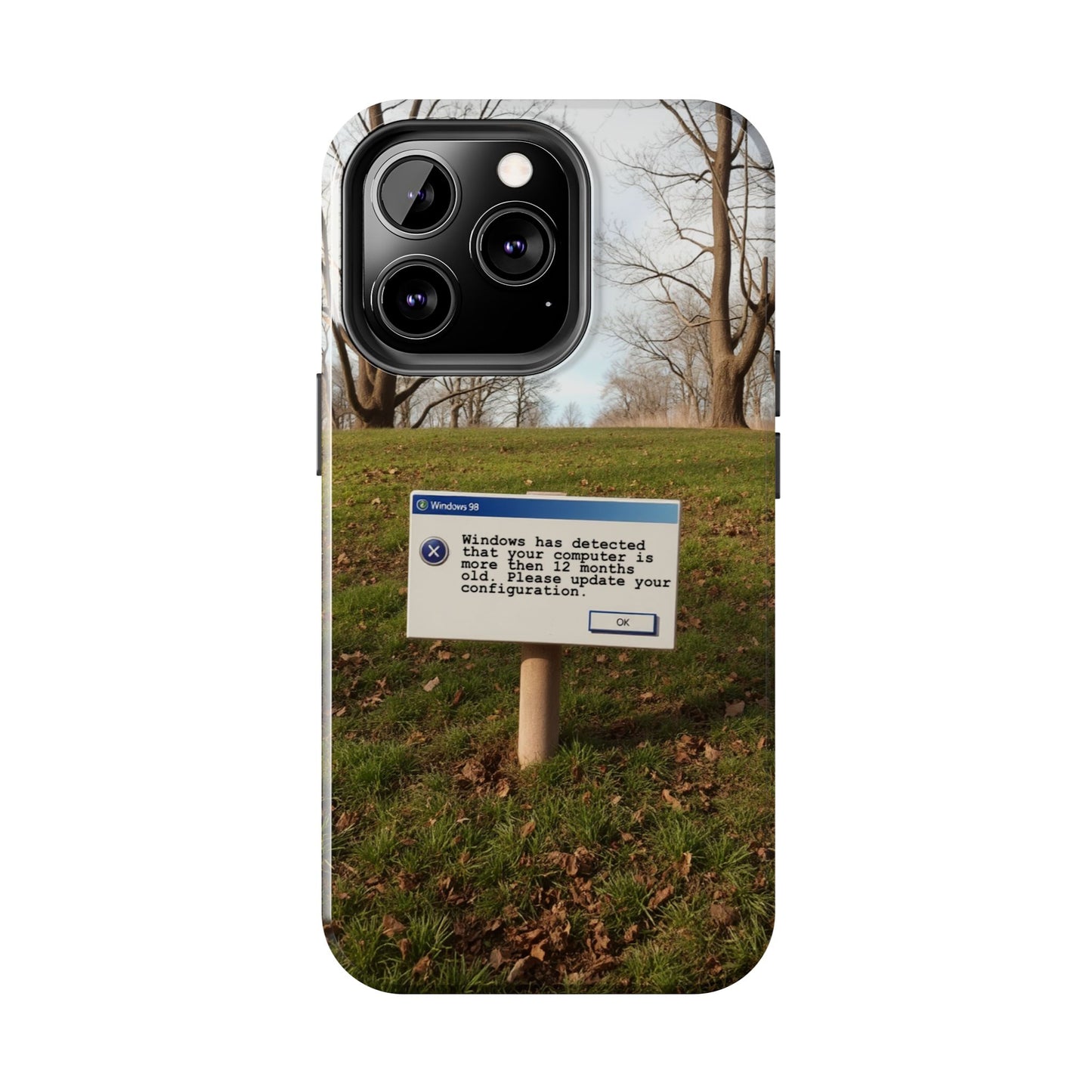 Durable Phone Case with Windows 98 Error Message Design - Perfect Gift for Tech Lovers