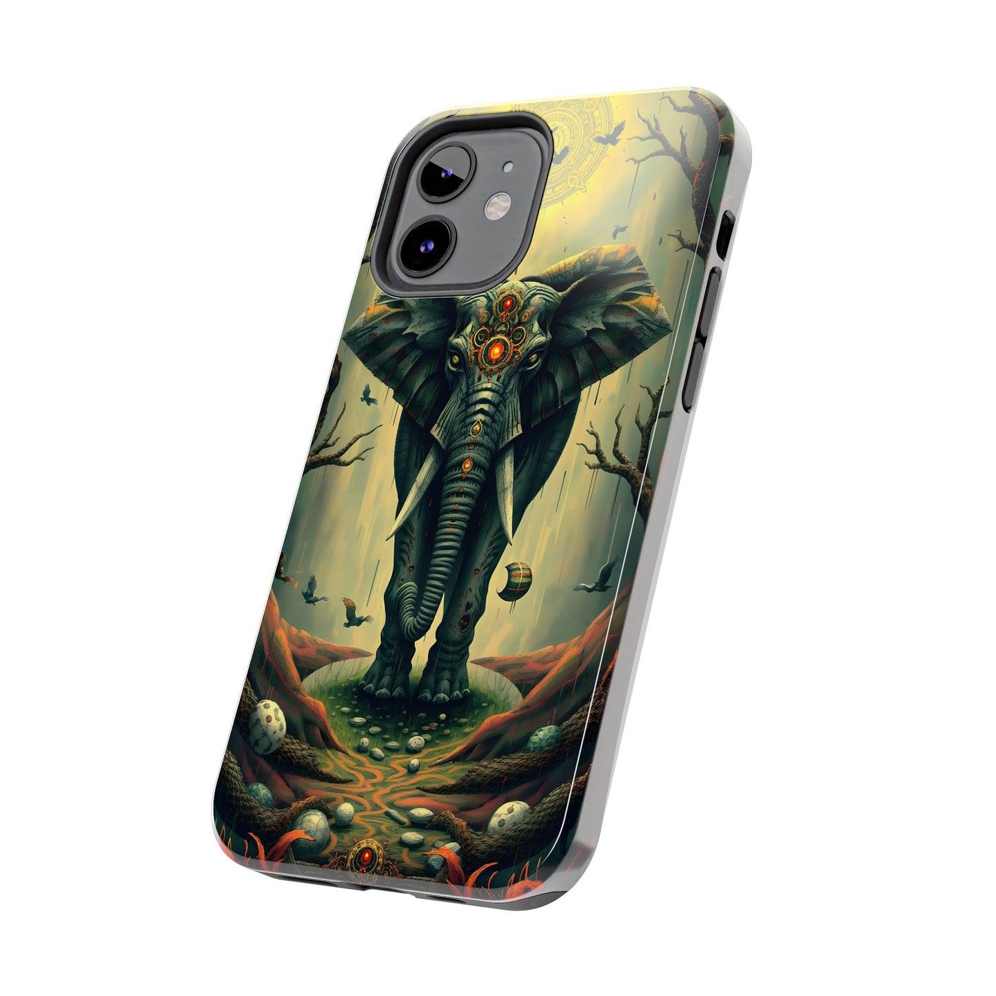 Mystical Forest Elephant Tough Phone Case | Vibrant Design for Nature Lovers - for iPhone