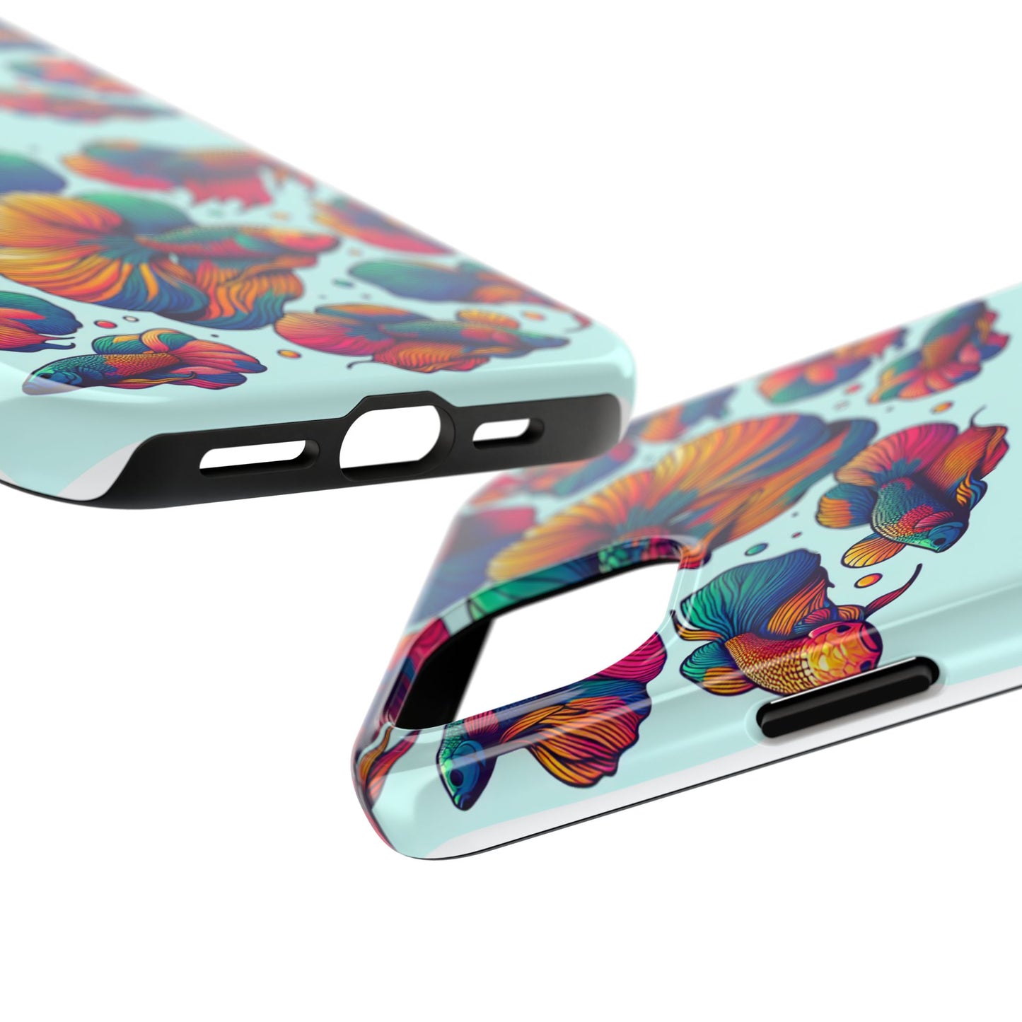 Colorful Fish Pattern Tough Phone Case - Aquatic Lovers - for iPhone
