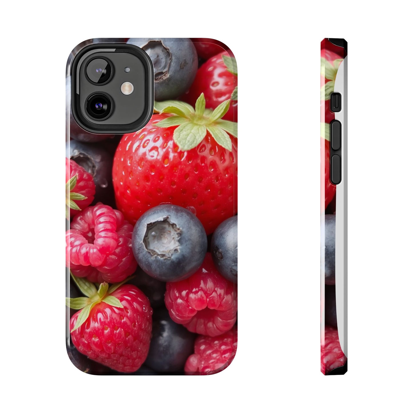 Fruit-Themed Tough Phone Case - Berry Burst Design