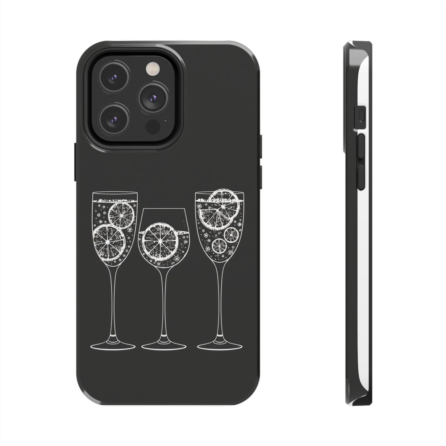 Stylish Tough Phone Cases with Citrus Glass Design, Protective Cases for Parties, Summer Events, and Everyday Use