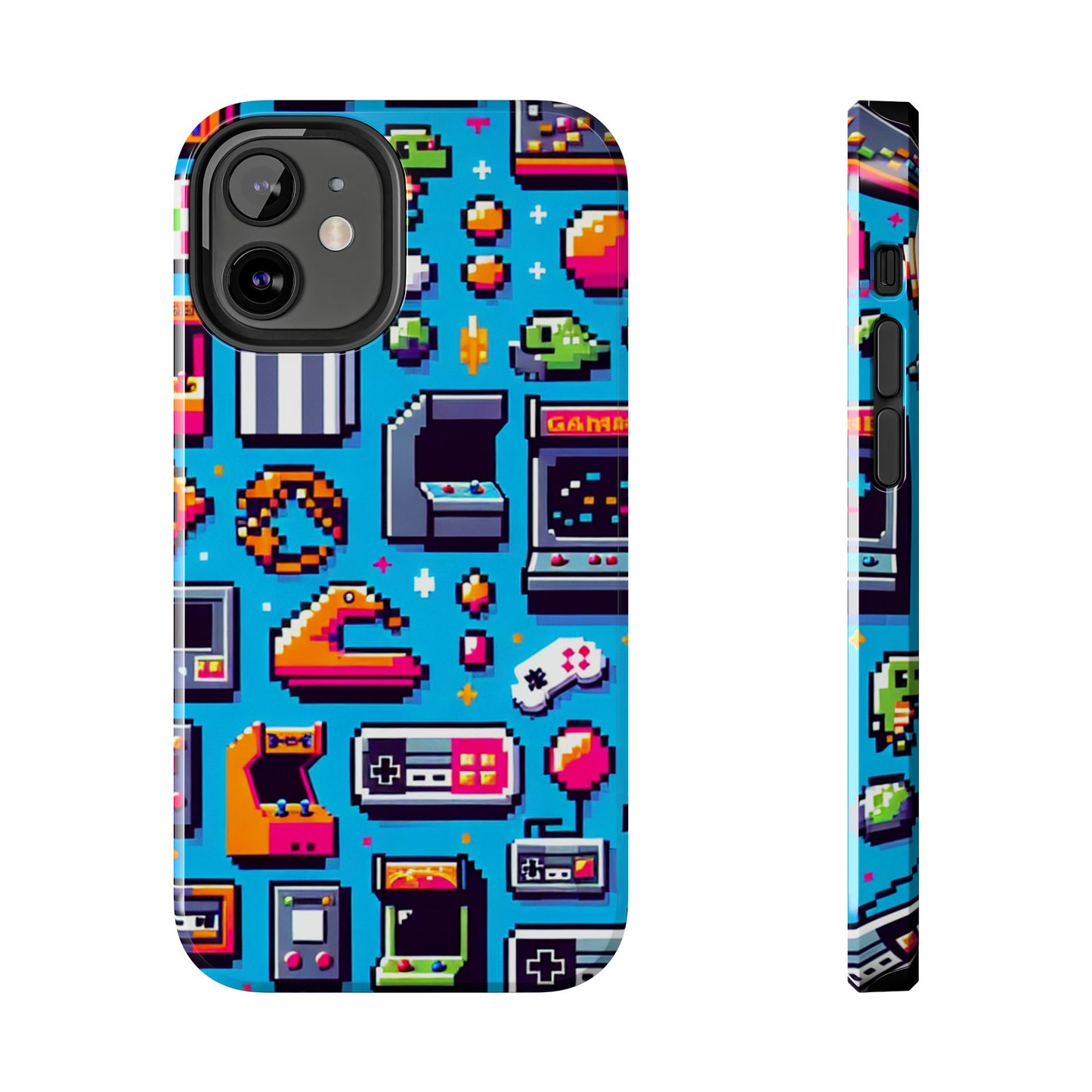 Retro Gaming Tough Phone Case - Pixel Art Design for Gamers - for iPhone