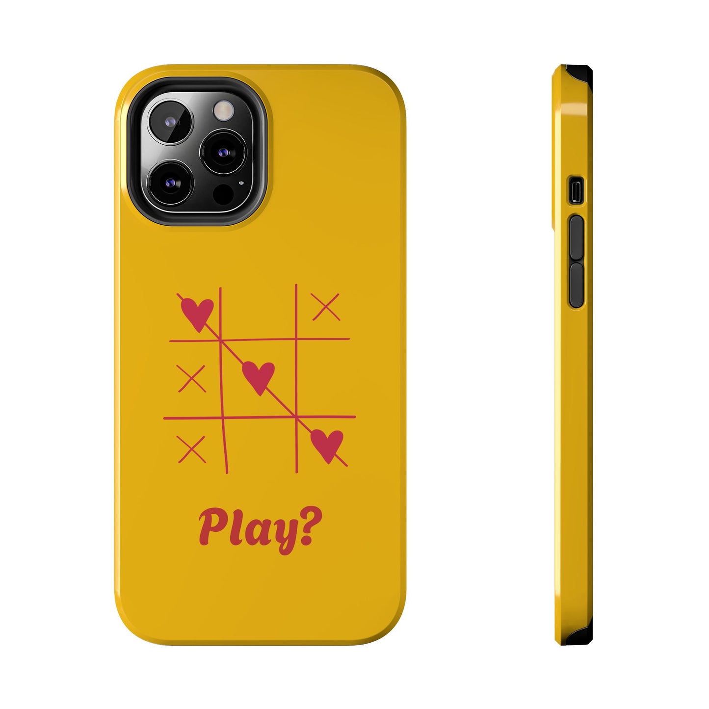 Heart Game Tough Phone Case - Fun Yellow Design for Gamers & Loved Ones - for iPhone