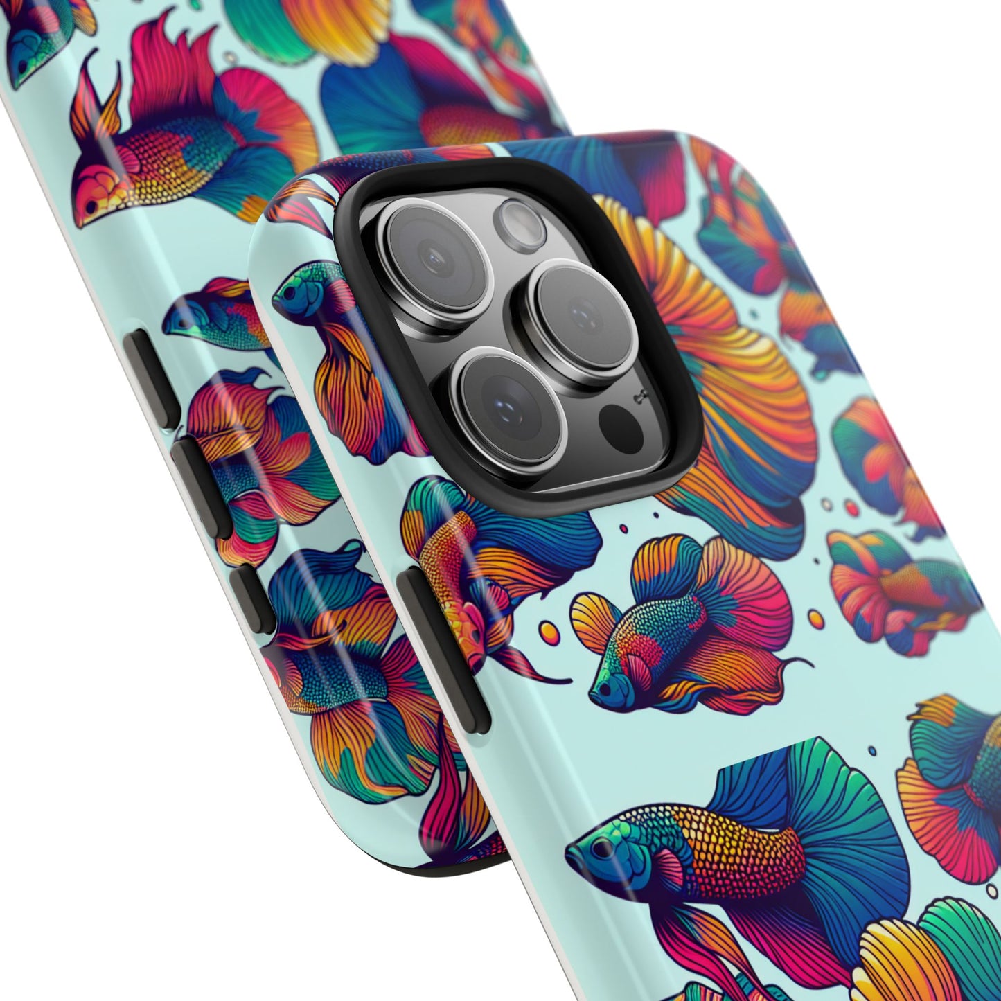Colorful Fish Pattern Tough Phone Case - Aquatic Lovers - for iPhone