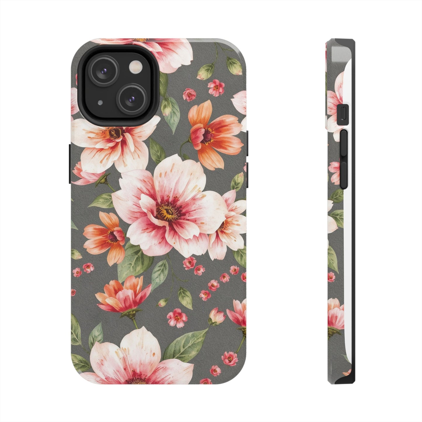 Floral Pink Tough Phone Case - Stylish & Durable Floral Design - for iPhone