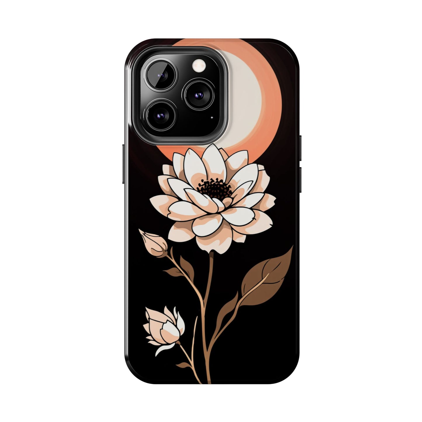 Elegant Contrast Floral Tough Phone Case - Stylish Protection for Your Device - for iPhone