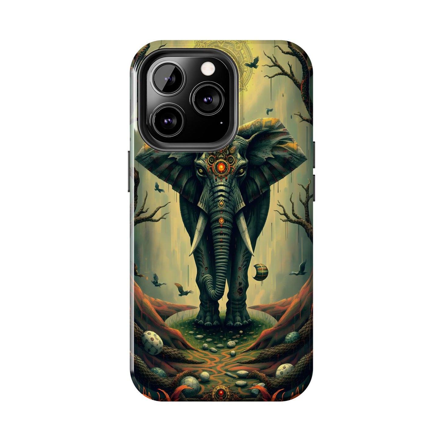Mystical Forest Elephant Tough Phone Case | Vibrant Design for Nature Lovers - for iPhone
