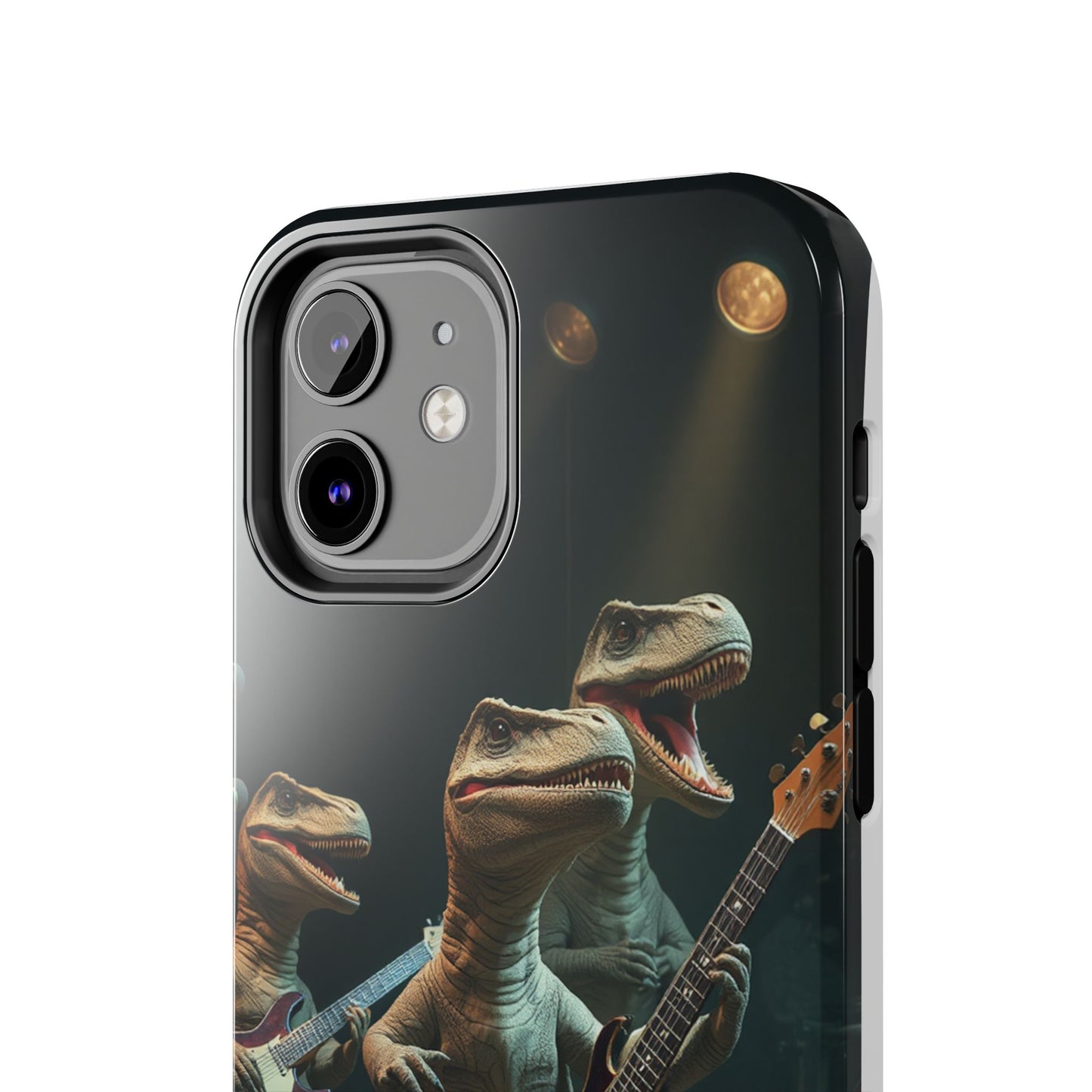 Rockin' Dinosaur Tough Phone Cases - Perfect for Music Lovers and Kids!