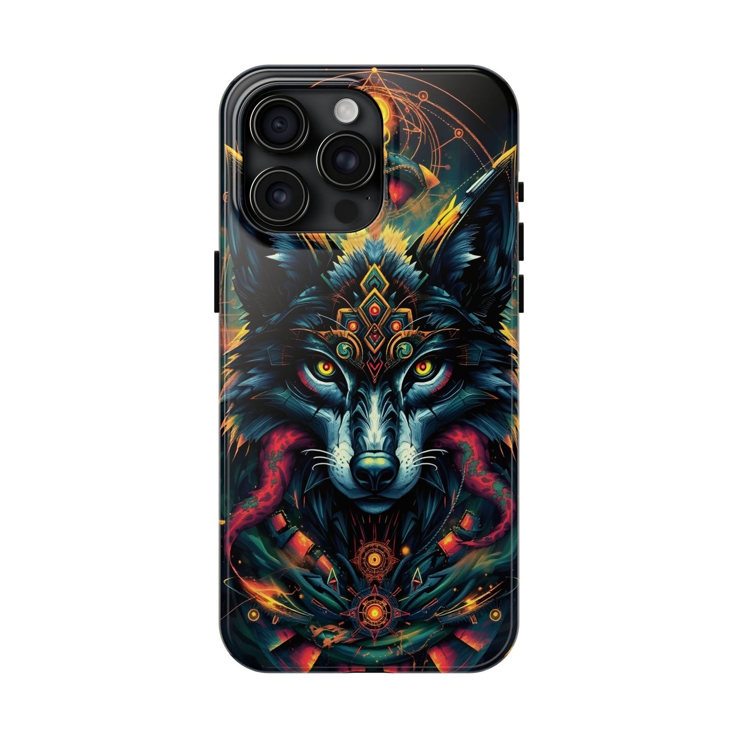 Vibrant Mystical Wolf Art Tough Phone Case - Durable & Unique Design for Animal Lovers - for iPhone