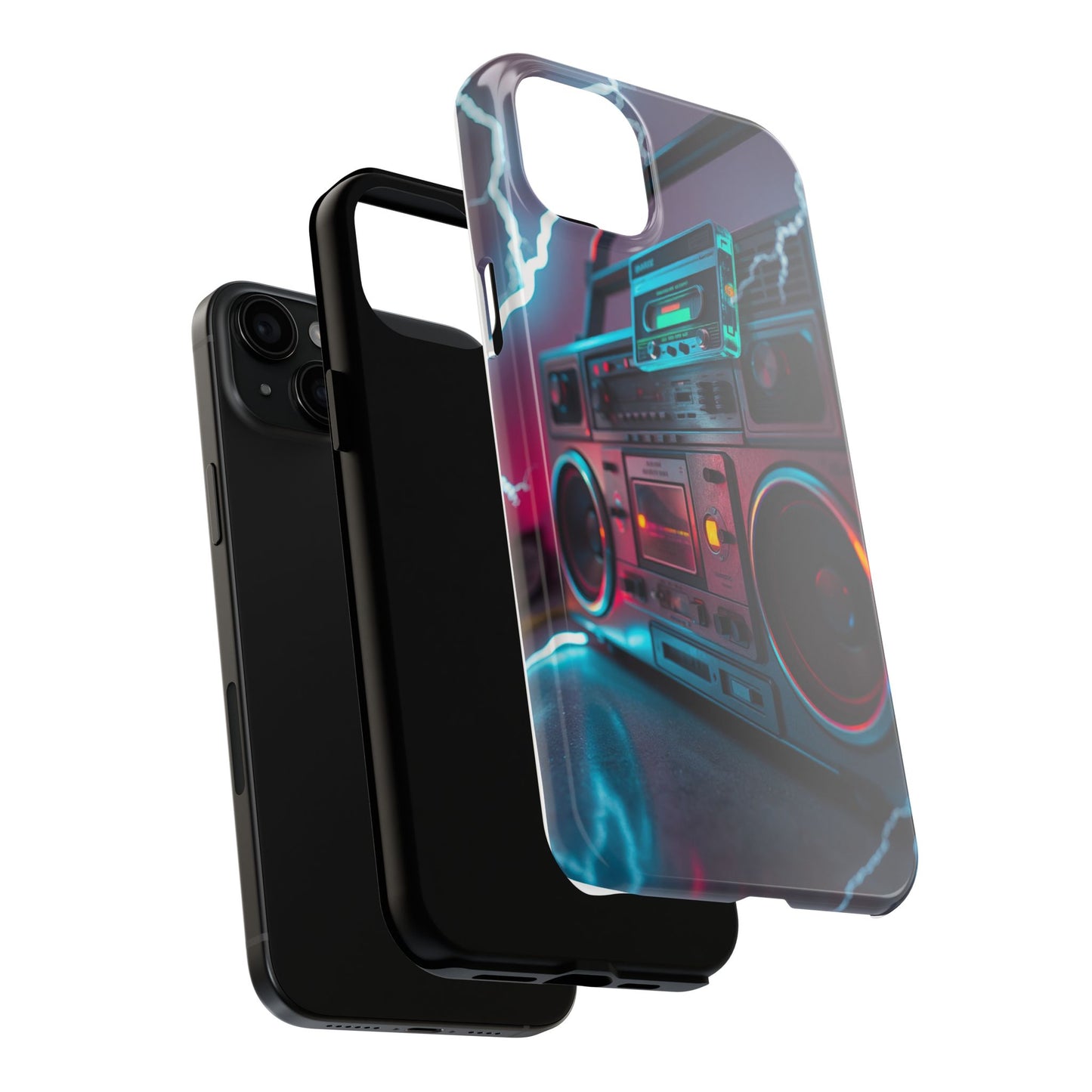 Retro Boombox Tough Phone Case – Vibrant Protection for Music Lovers