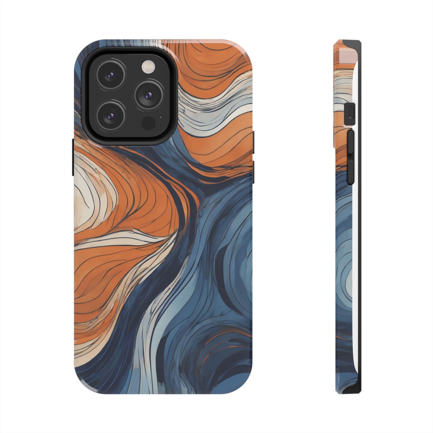 Artistic Tough Phone Case - Vibrant Abstract Waves Design - for iPhone