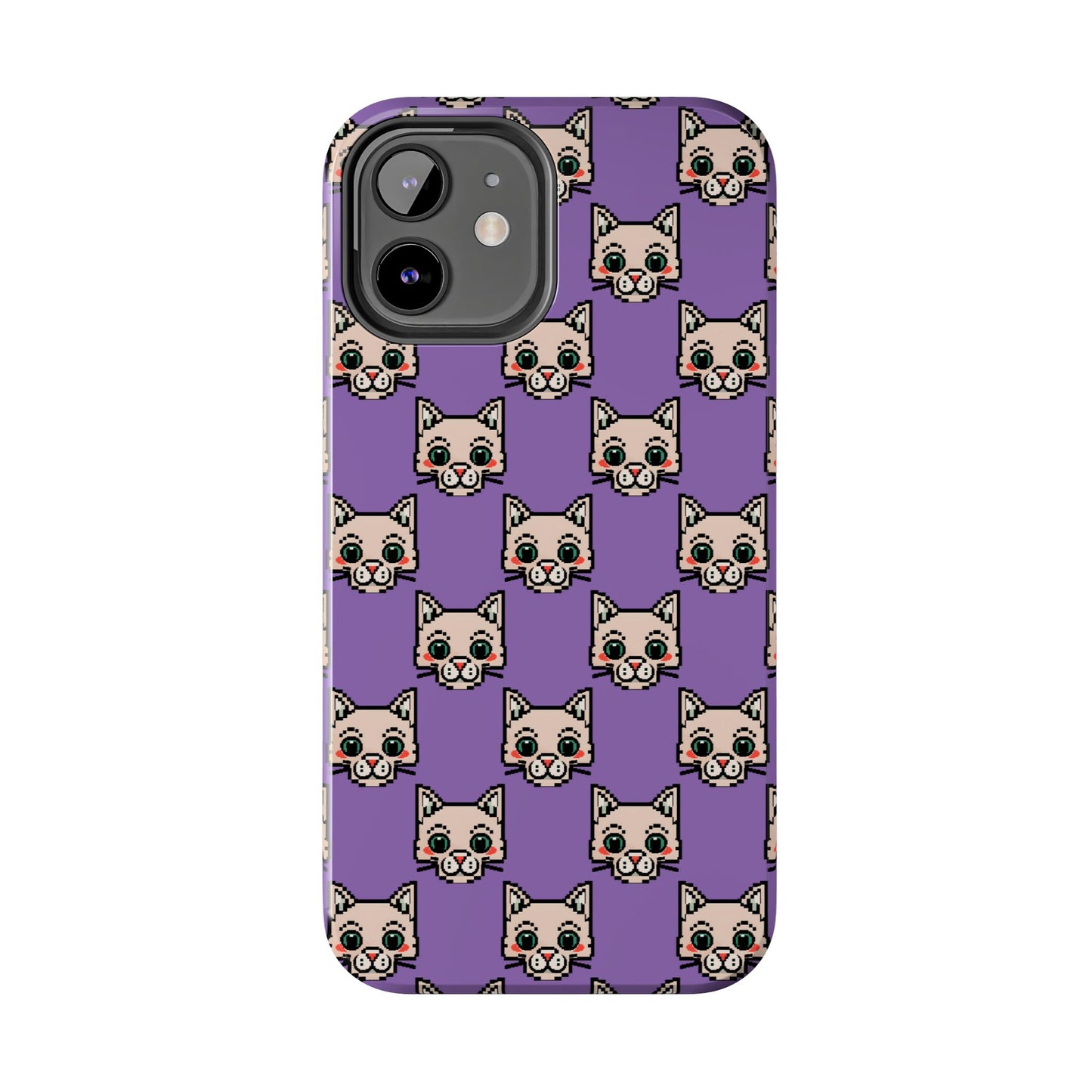 Cute Pixel Cat Tough Phone Case – Fun and Durable Protection for Cat Lovers - for iPhone