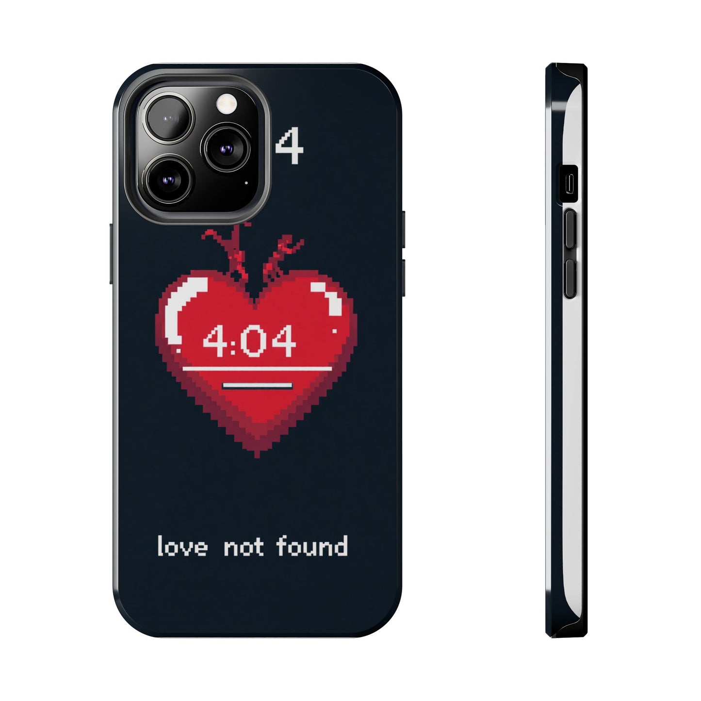Vintage Pixel Heart Tough Phone Case - "404 Love Not Found" Design