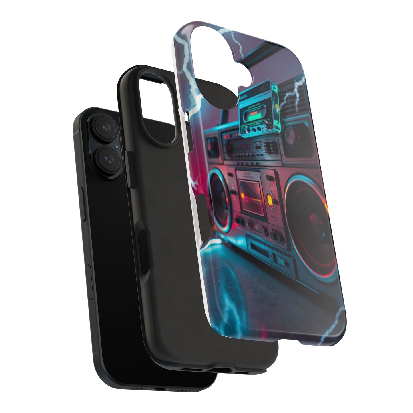 Retro Boombox Tough Phone Case – Vibrant Protection for Music Lovers
