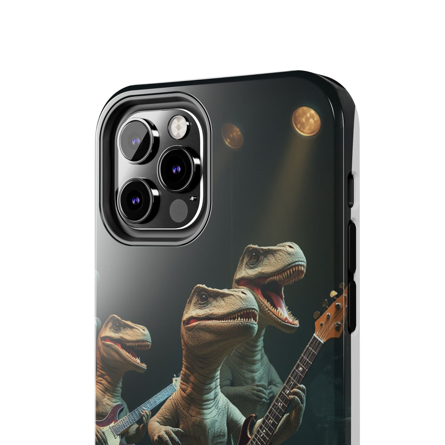 Rockin' Dinosaur Tough Phone Cases - Perfect for Music Lovers and Kids!