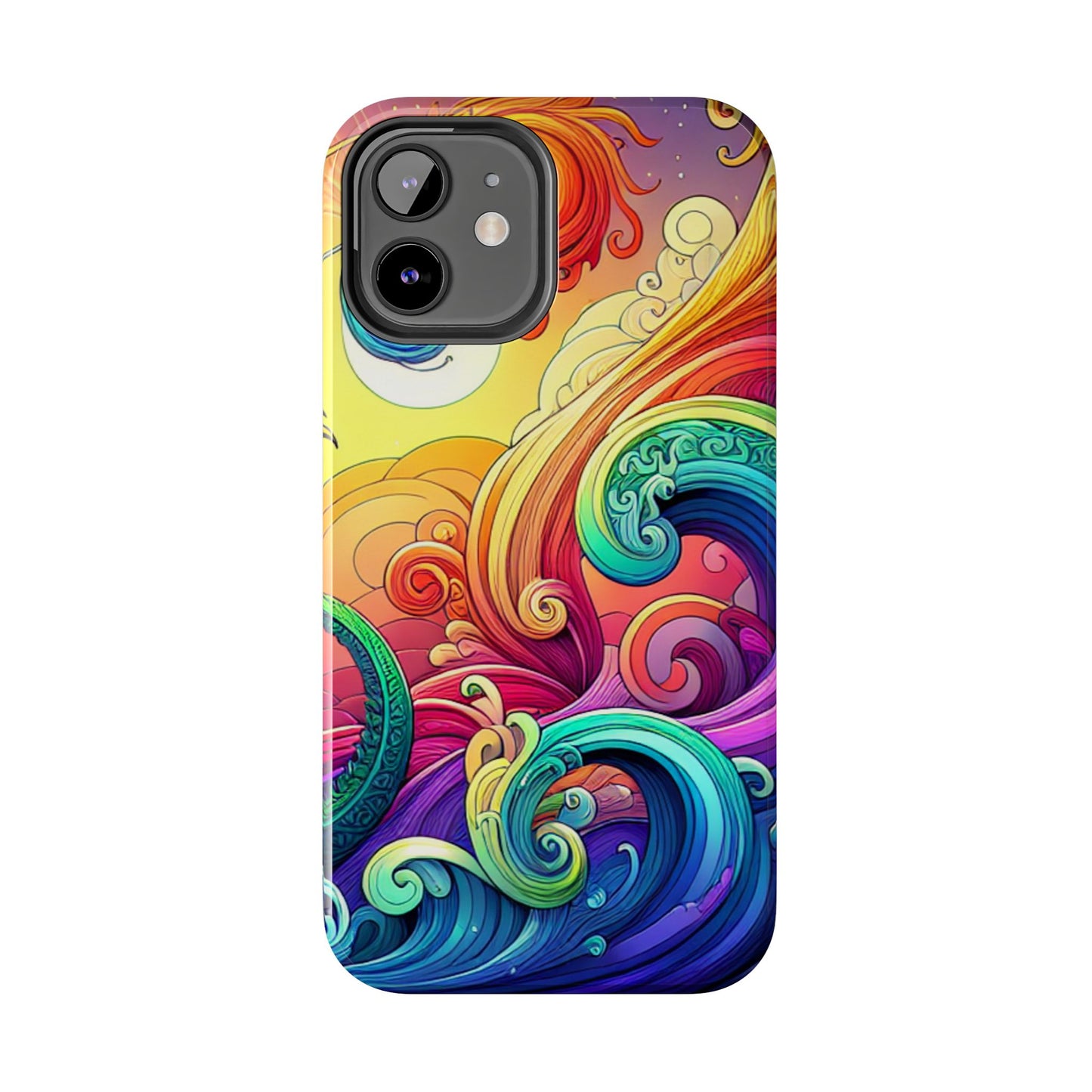 Fantasy Ocean Waves Tough Phone Case - Colorful Protective Cover - for iPhone
