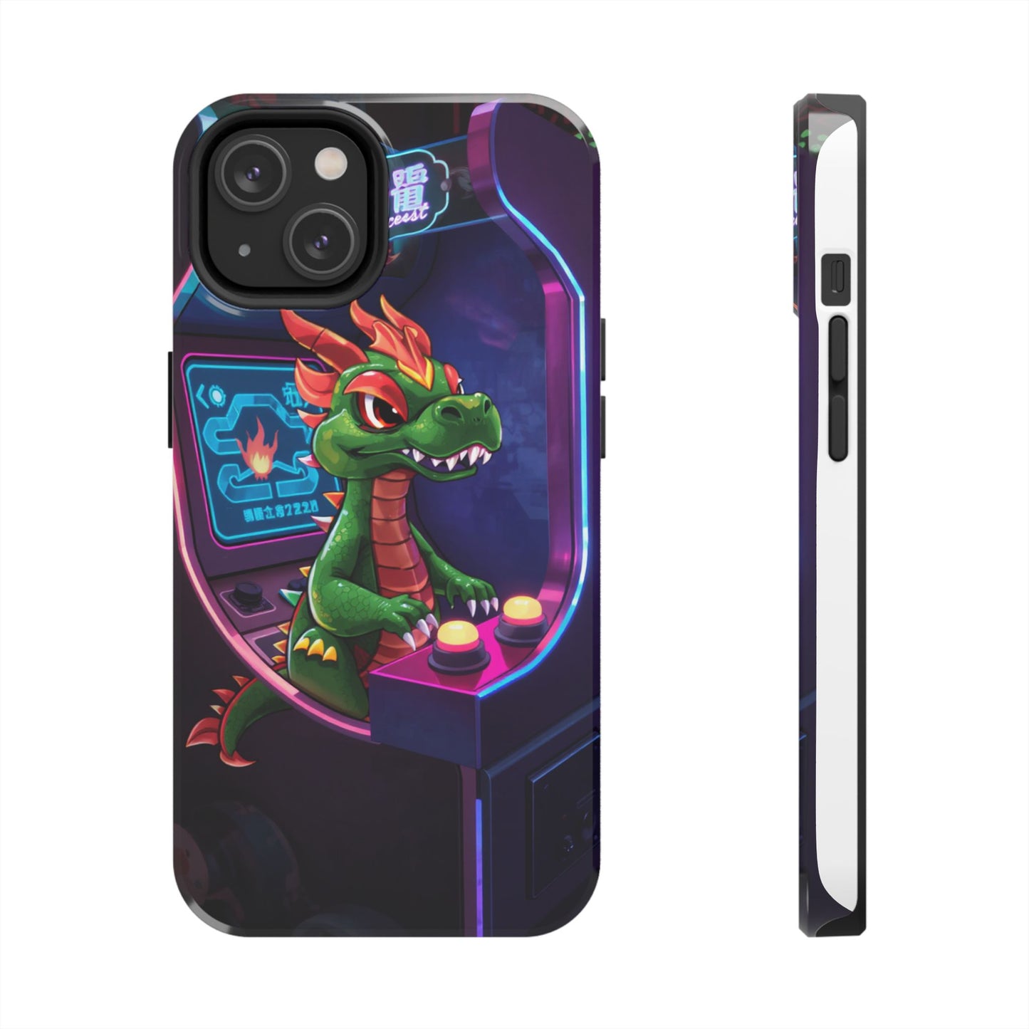 Retro Gamer Tough Phone Case with Dragon Design