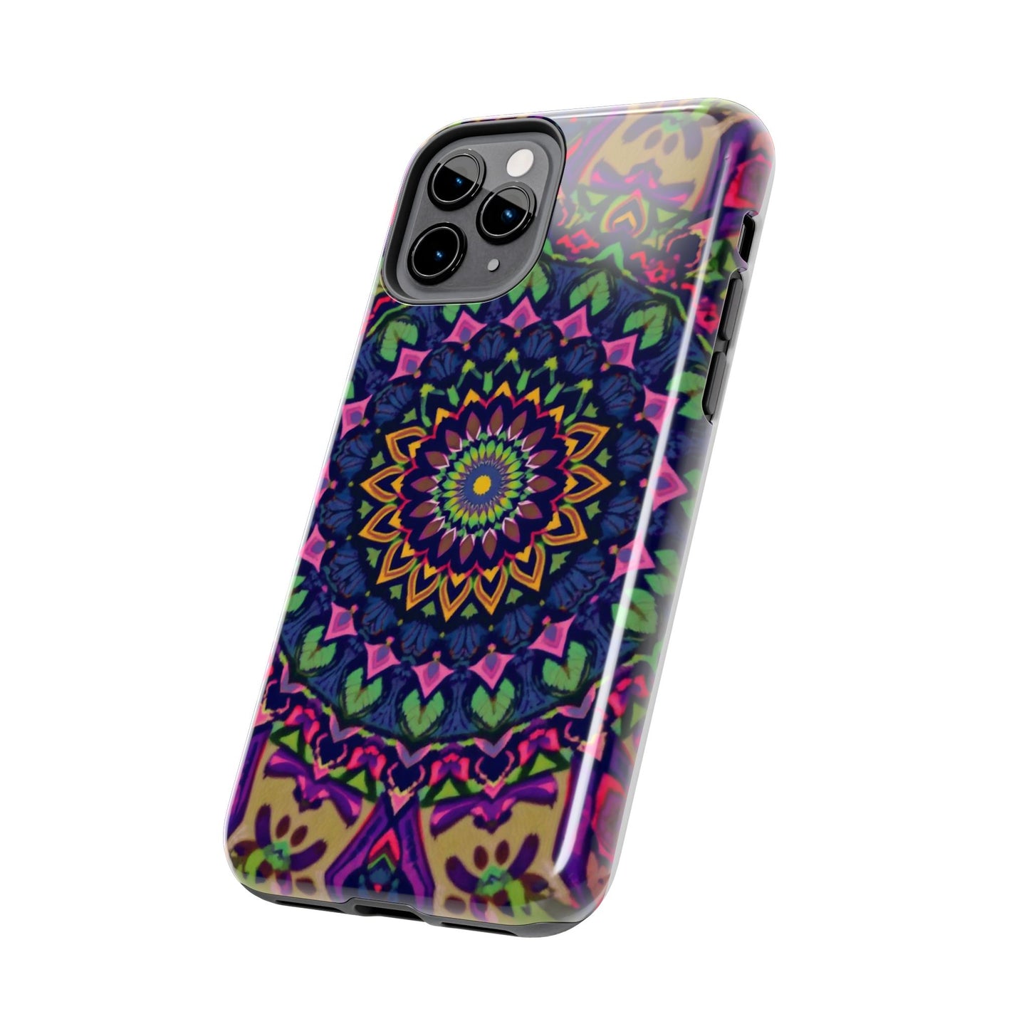 Vibrant Mandala Tough Phone Case - Colorful, Purple Fusion, Durable Protection for Your Device - for iPhone