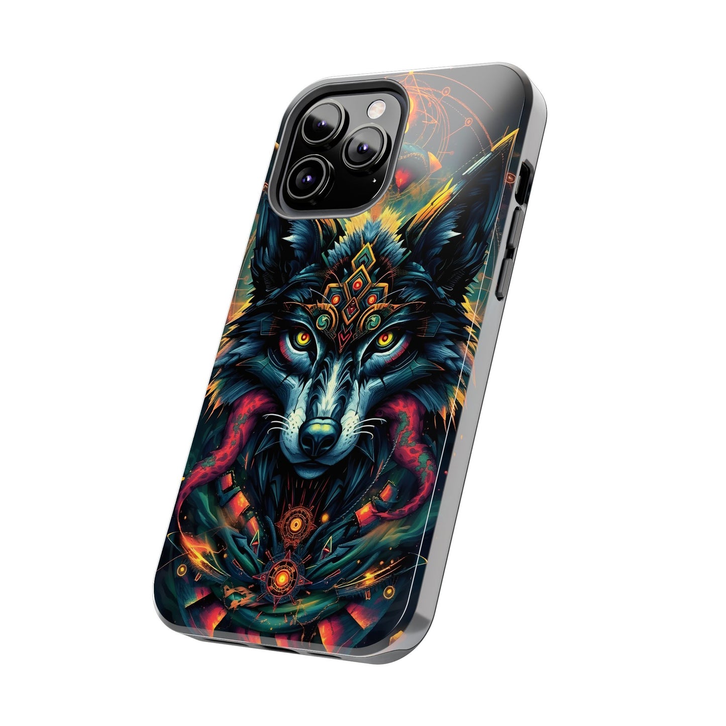 Vibrant Mystical Wolf Art Tough Phone Case - Durable & Unique Design for Animal Lovers - for iPhone