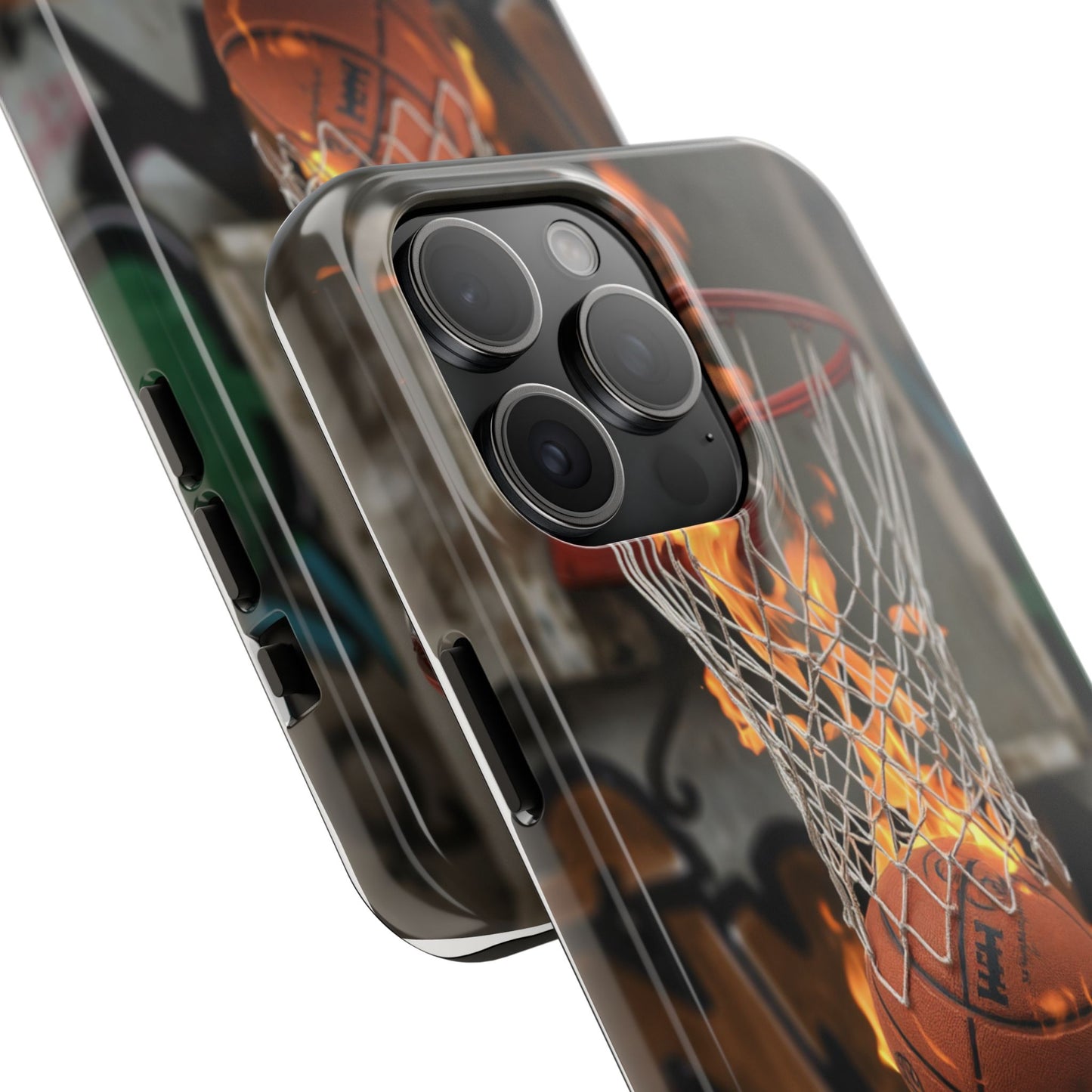 Fire Basketball Tough Phone Case - Durable Sporty Design for Athletes & Fans