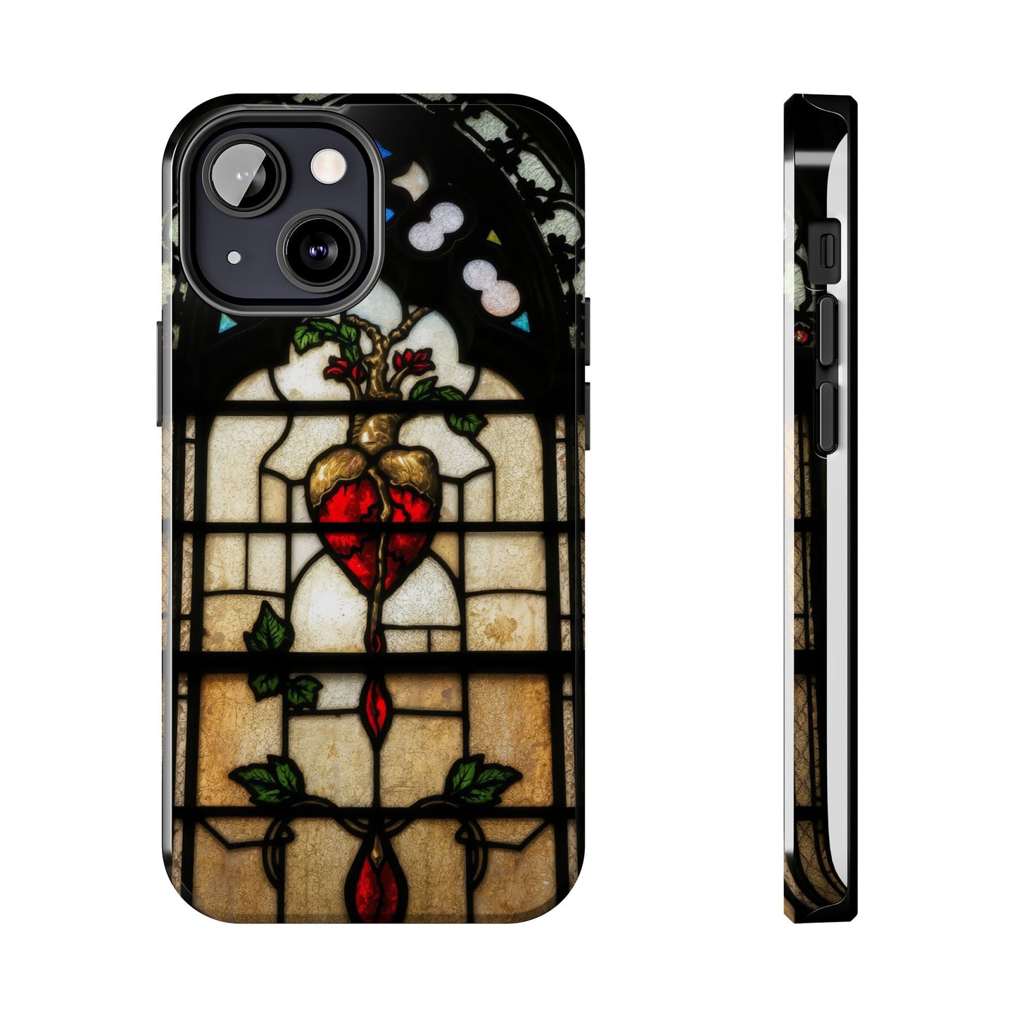 Stained Glass Heart Tough Phone Case - Unique Design for Protection & Style