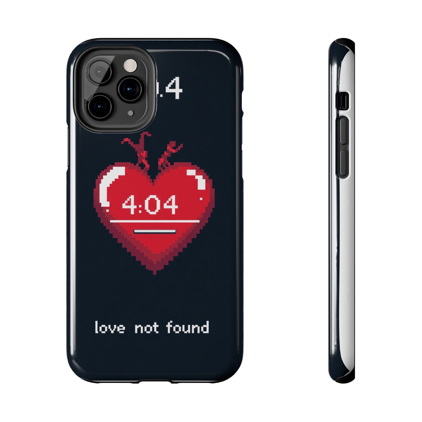 Vintage Pixel Heart Tough Phone Case - "404 Love Not Found" Design