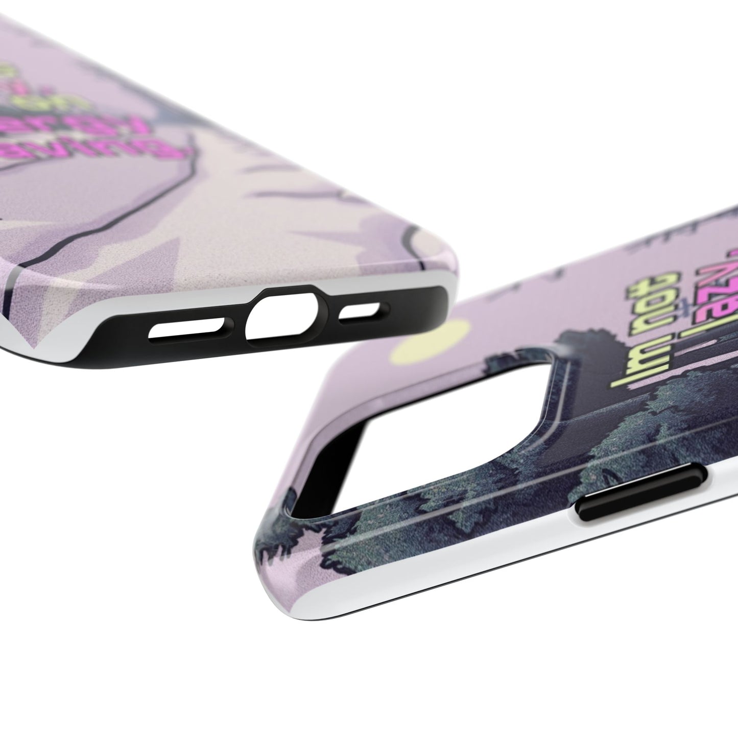 Humorous Tough Phone Case – "I'm Not Lazy, I'm On Energy Saving"