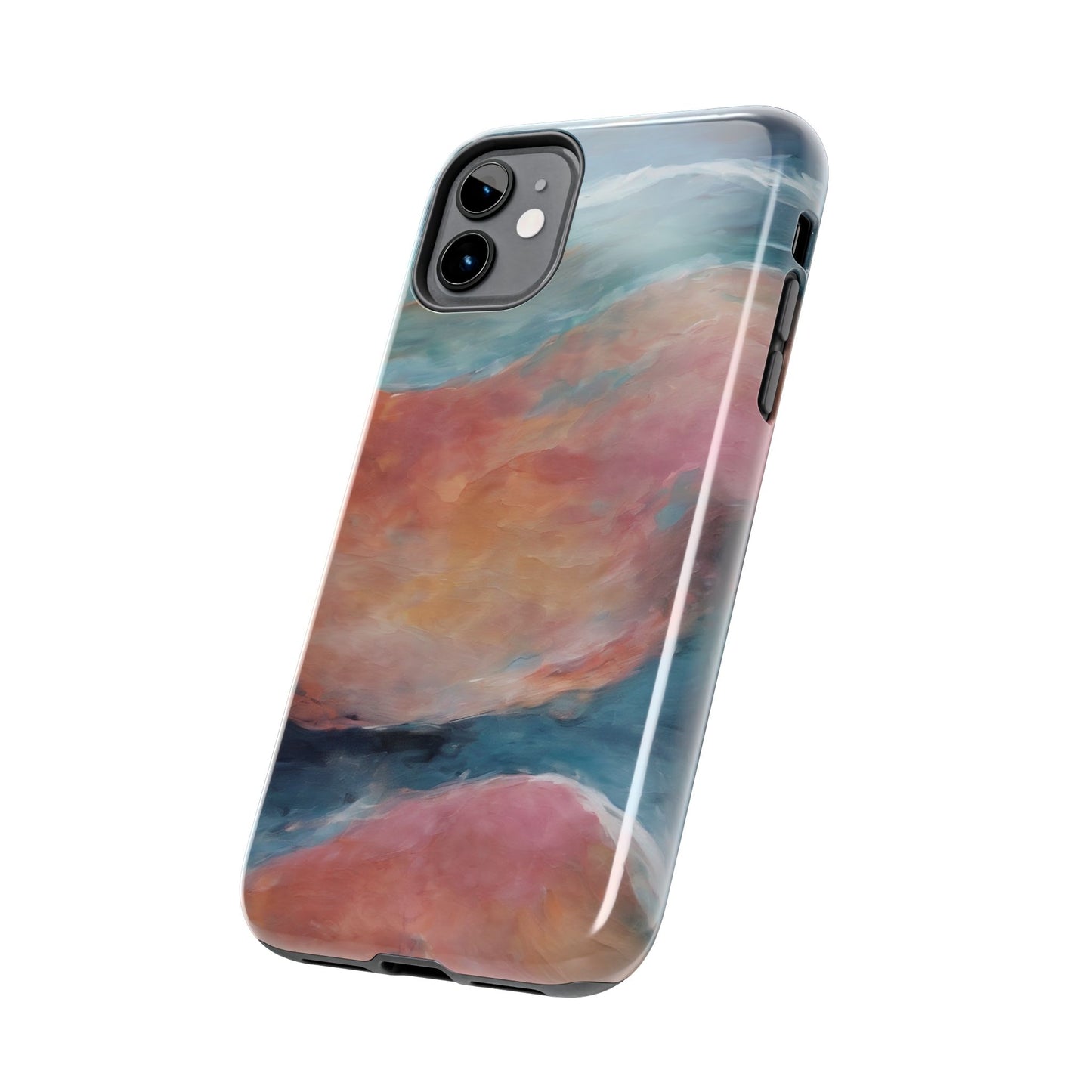 Artistic Painted Sea Tough Phone Case - Abstract Waves Design - for iPhone