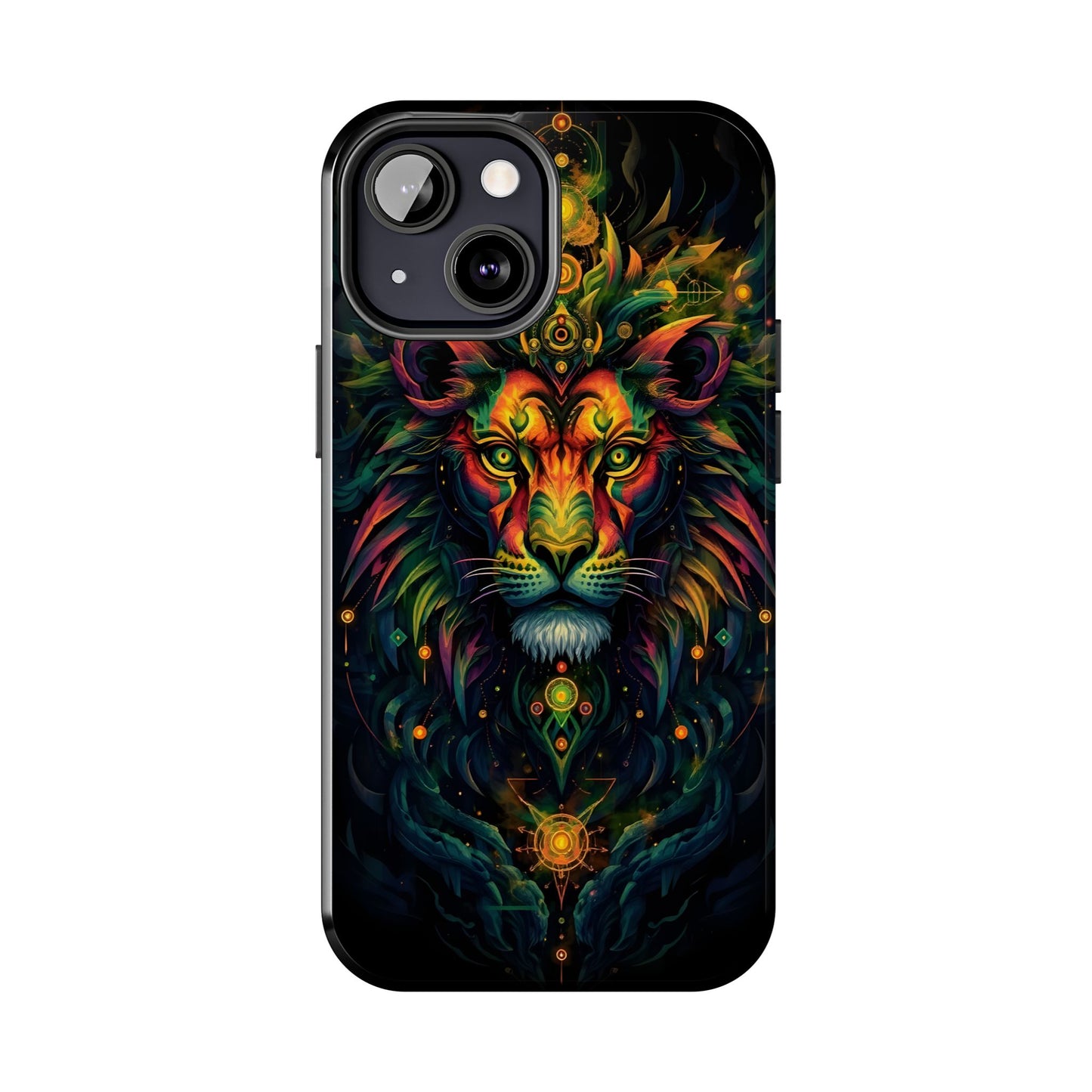 Vibrant Mystical Lion Art Tough Phone Case - Bold Protector for Animal Lovers - for iPhone