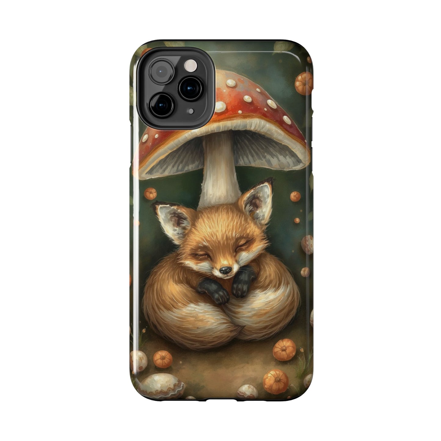 Cute Fox & Mushroom Phone Case - Tough Protective Cover