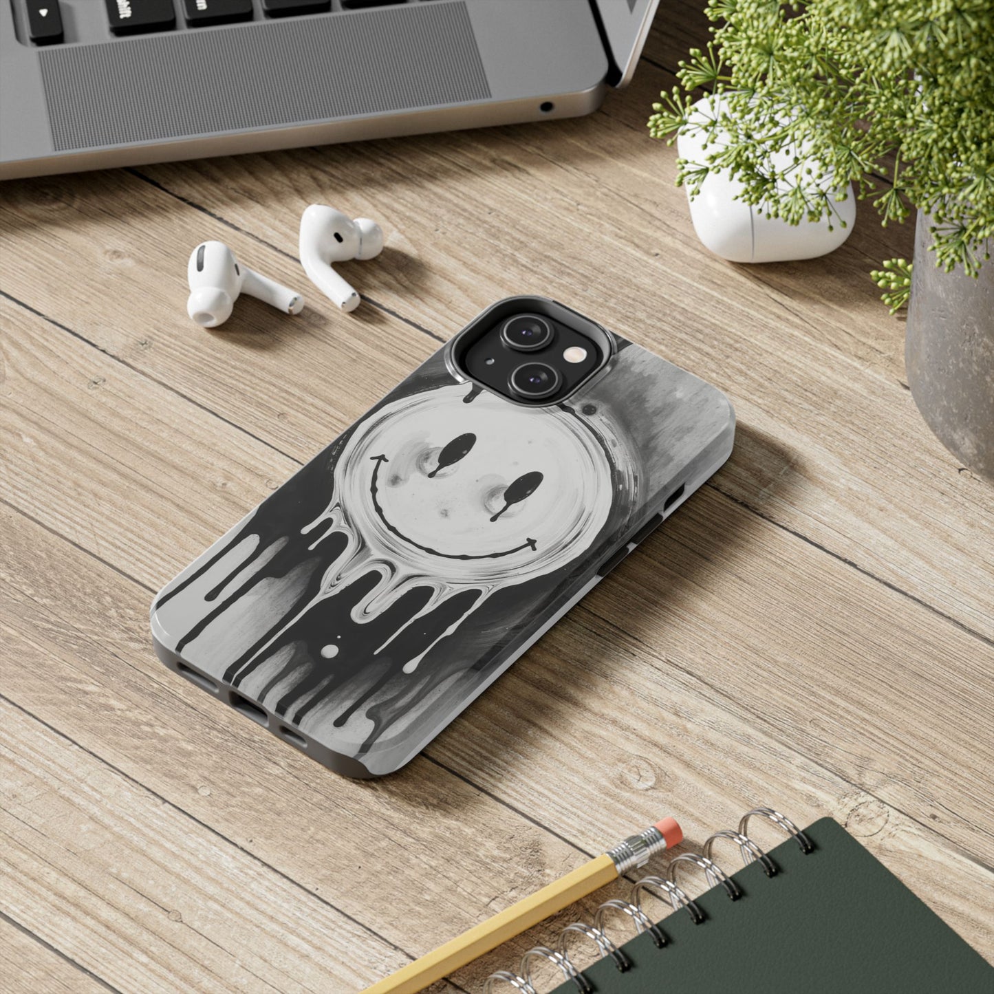 Dripping Smiley Tough Phone Case - Stylish & Durable Protection