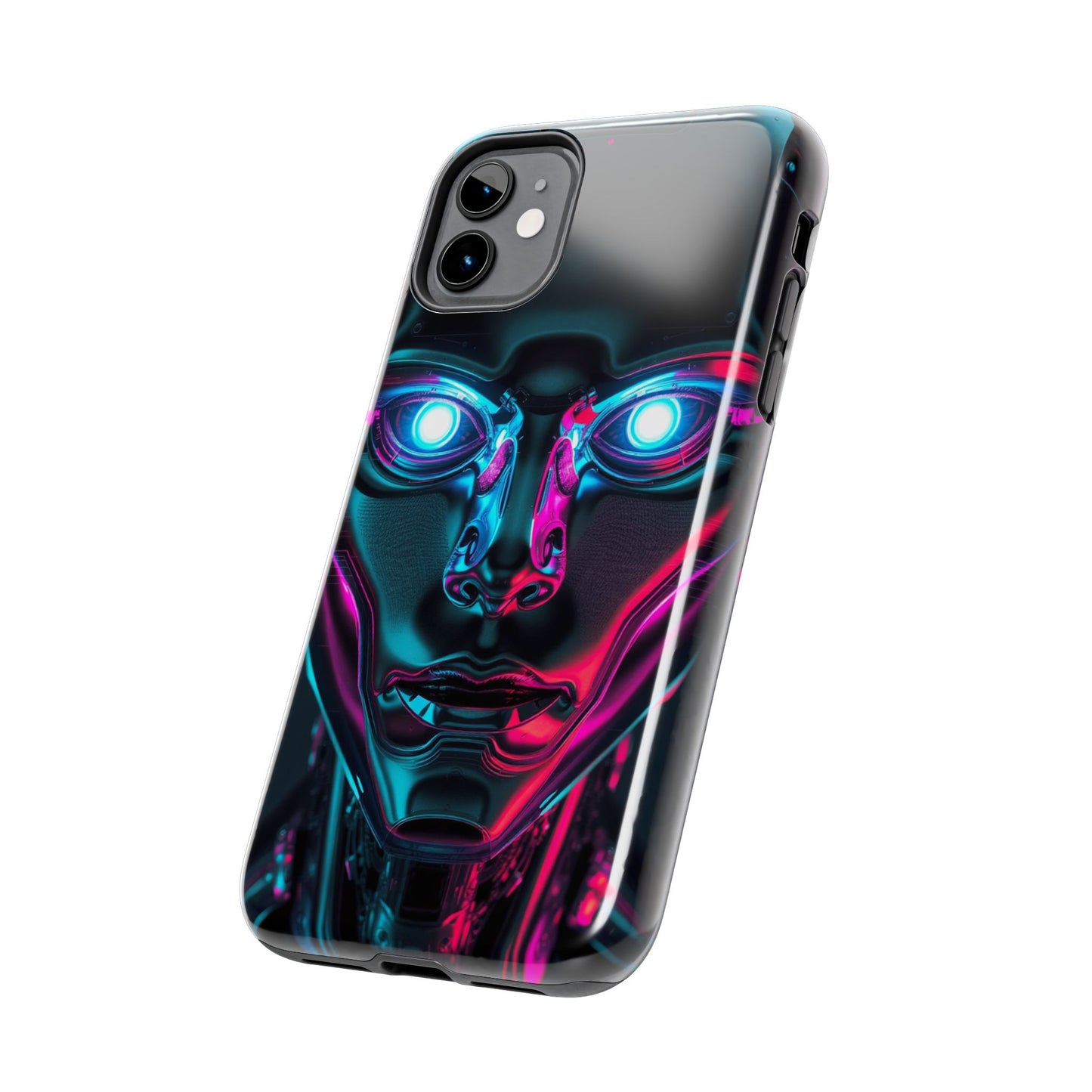 Futuristic Phone Case, Tough Phone Cover, Cyberpunk Style, Robot Design, Gift for Tech Lovers, Unique Phone Accessories