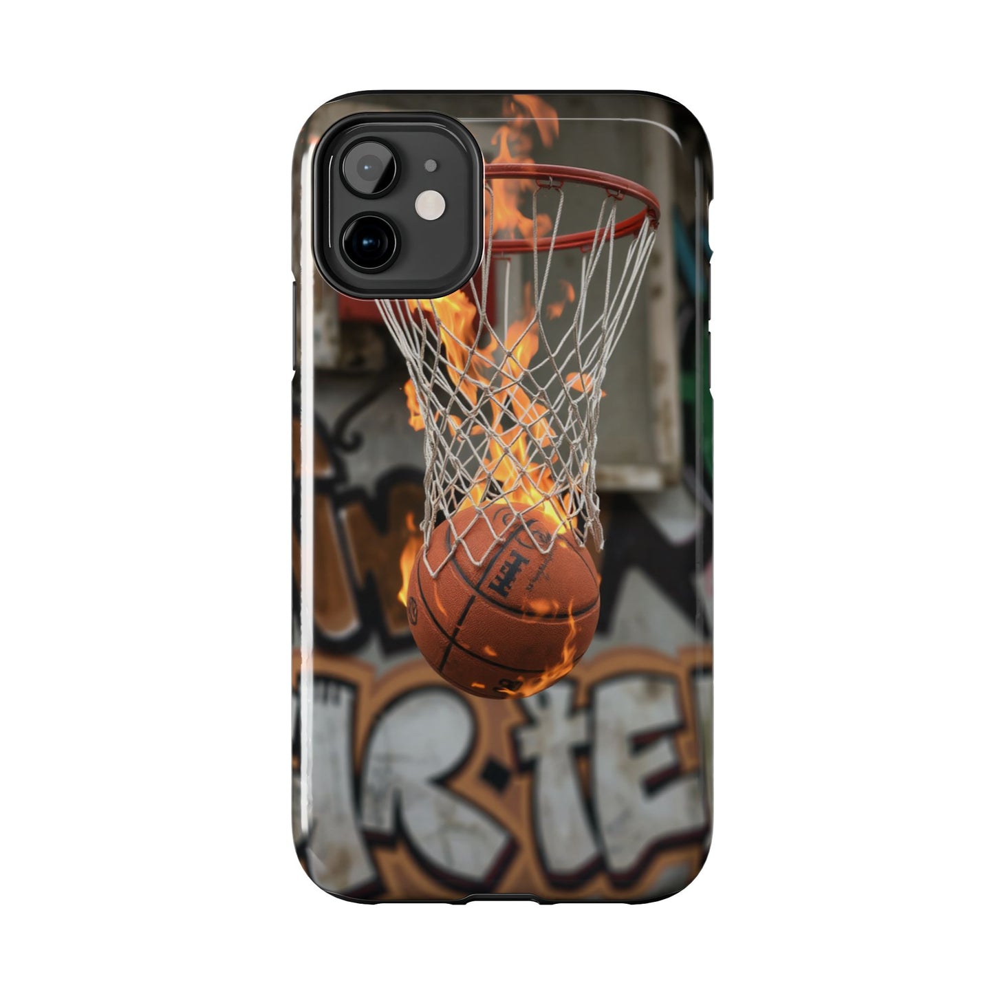 Fire Basketball Tough Phone Case - Durable Sporty Design for Athletes & Fans