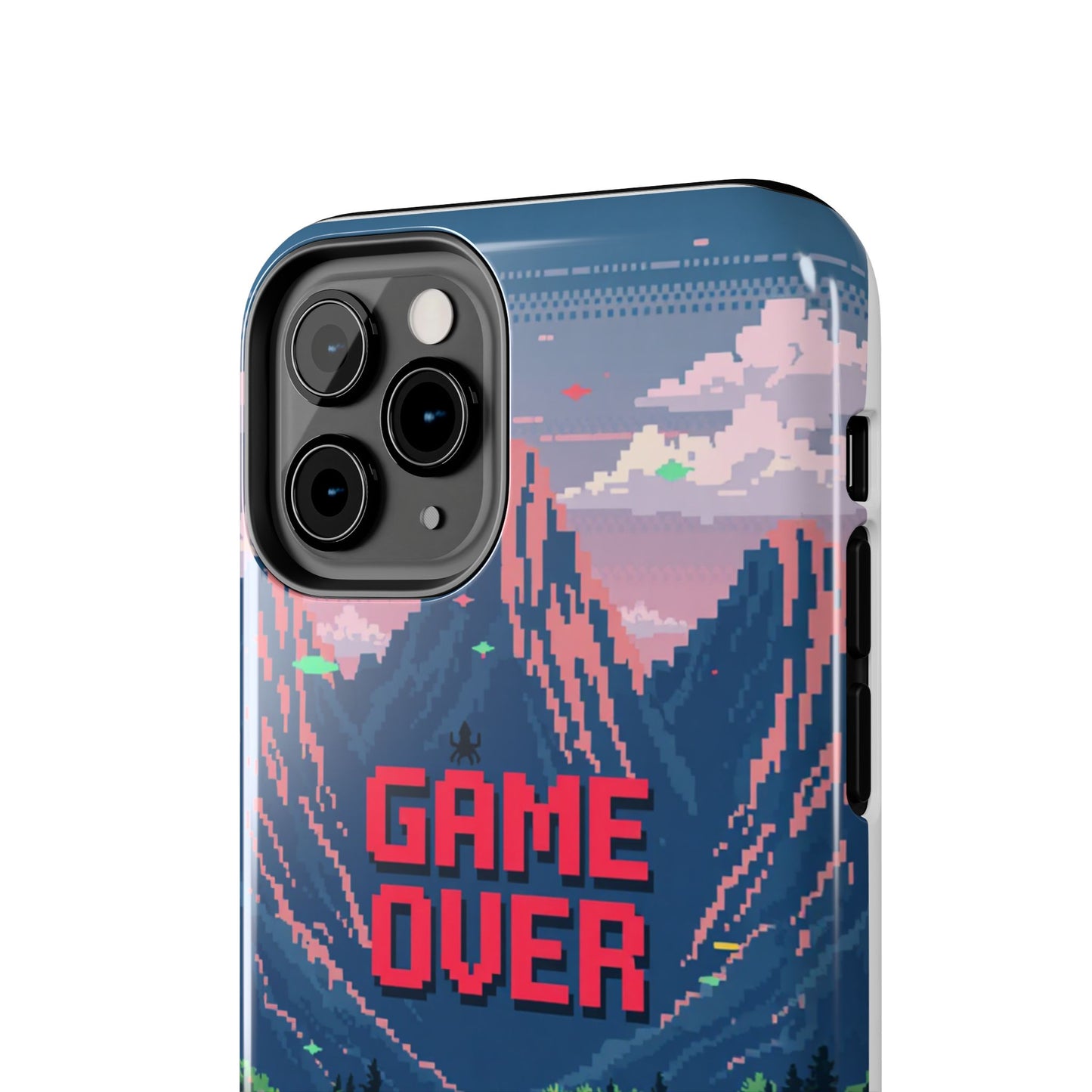 Pixel Art Tough Phone Case - 'Game Over' Design for Gamers