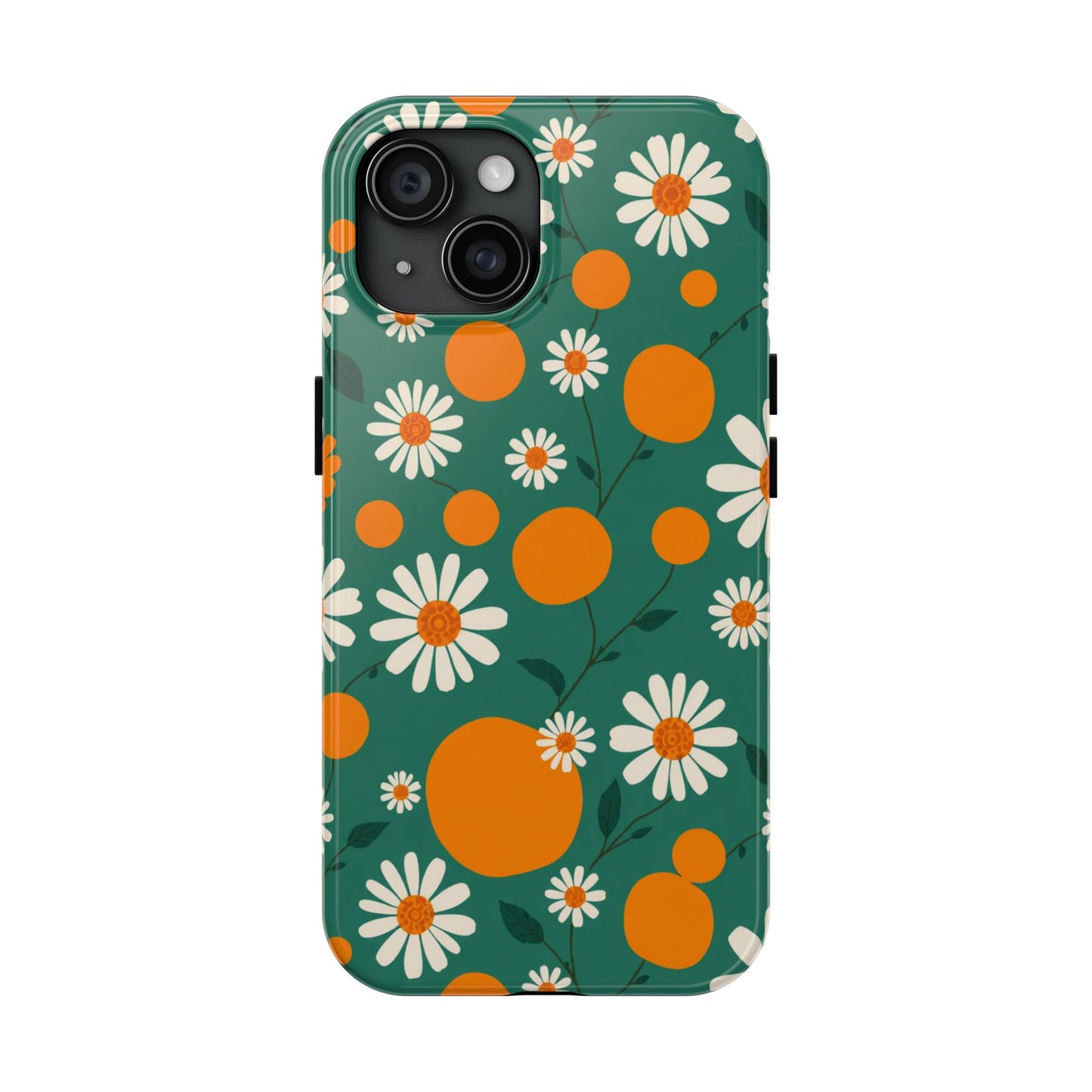 Floral Tough Phone Case - Daisy & Orange Design