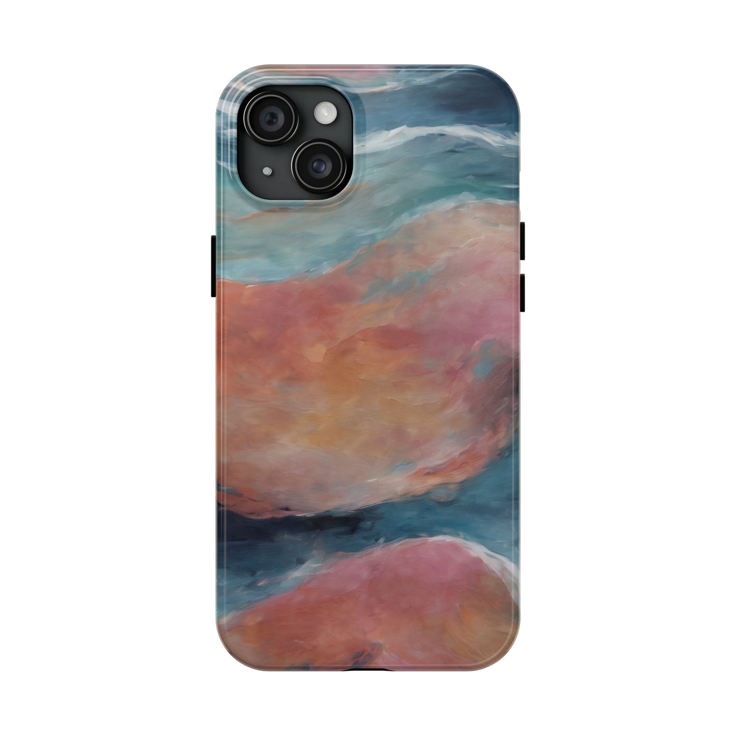 Artistic Painted Sea Tough Phone Case - Abstract Waves Design - for iPhone