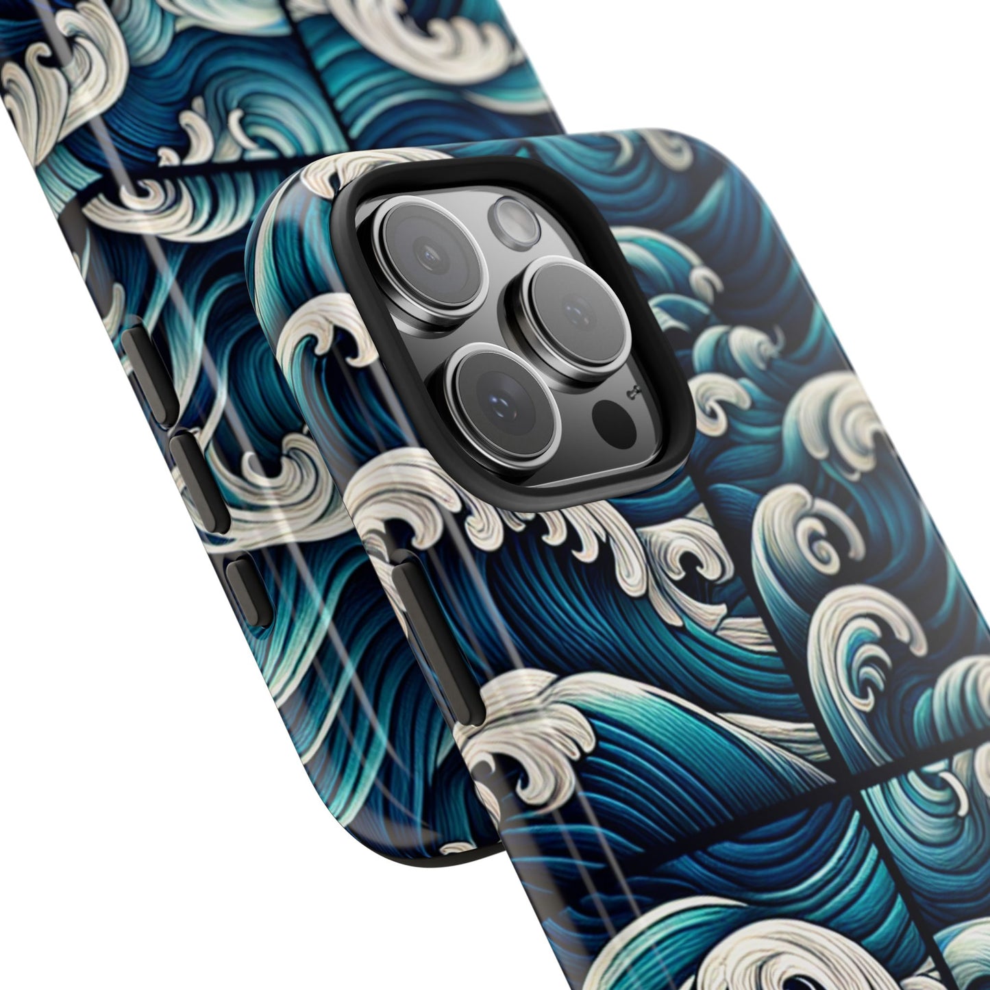 Ocean Waves Tough Phone Case - Durable Protection with Artistic Design - for iPhone