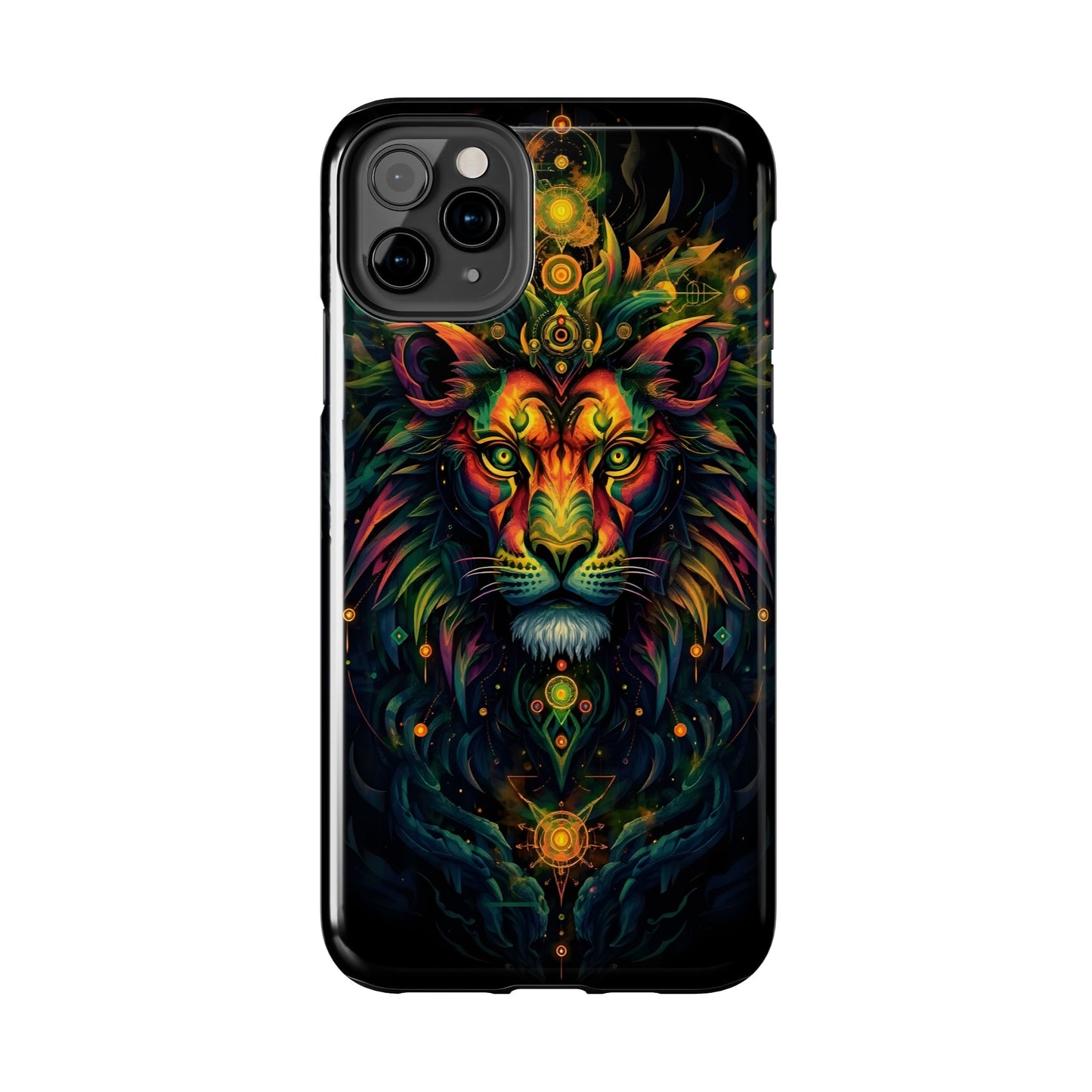 Vibrant Mystical Lion Art Tough Phone Case - Bold Protector for Animal Lovers - for iPhone