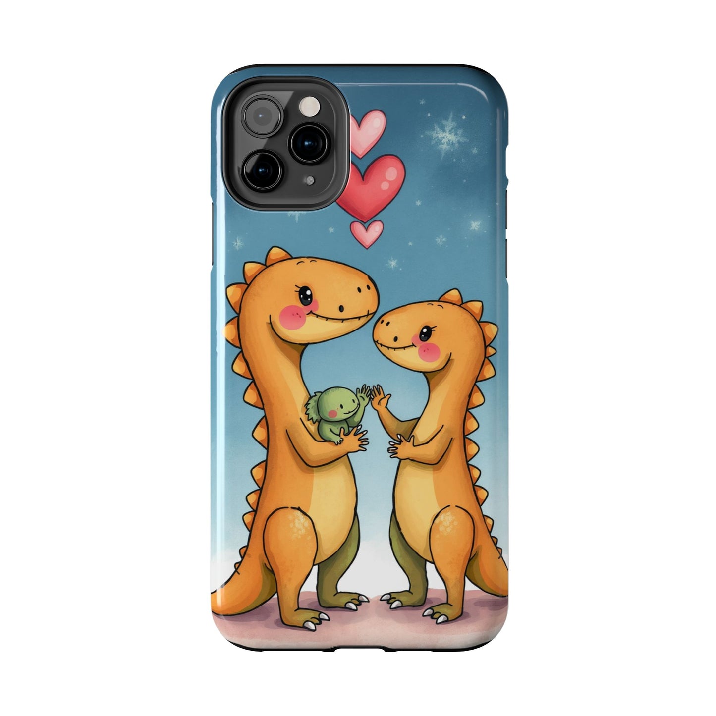 Dino Love Tough Phone Case - Cute & Durable Design for Kids & Parents