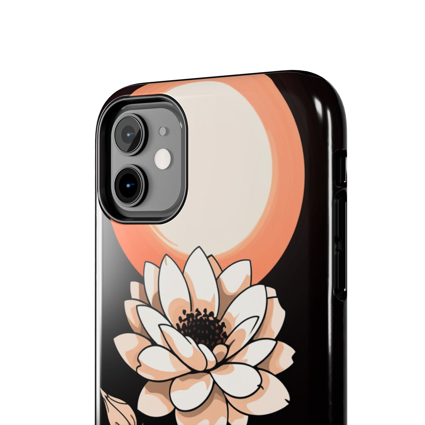 Elegant Contrast Floral Tough Phone Case - Stylish Protection for Your Device - for iPhone