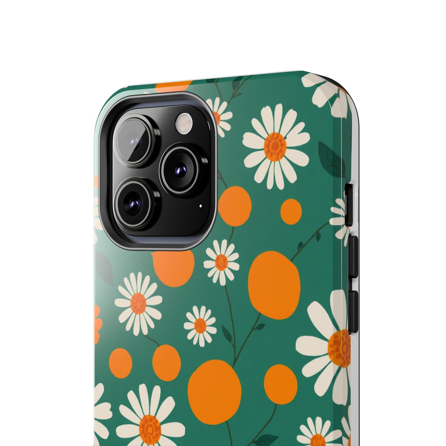 Floral Tough Phone Case - Daisy & Orange Design