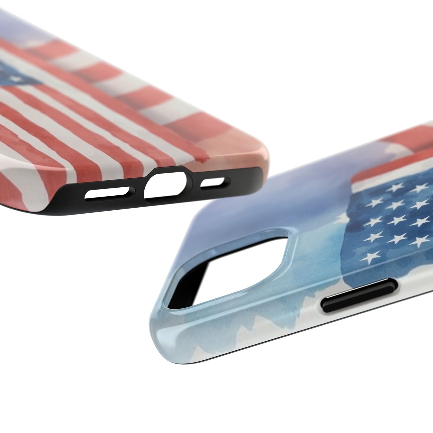 Abstract Watercolor American Flag Design - Tough Phone Case - for iPhone