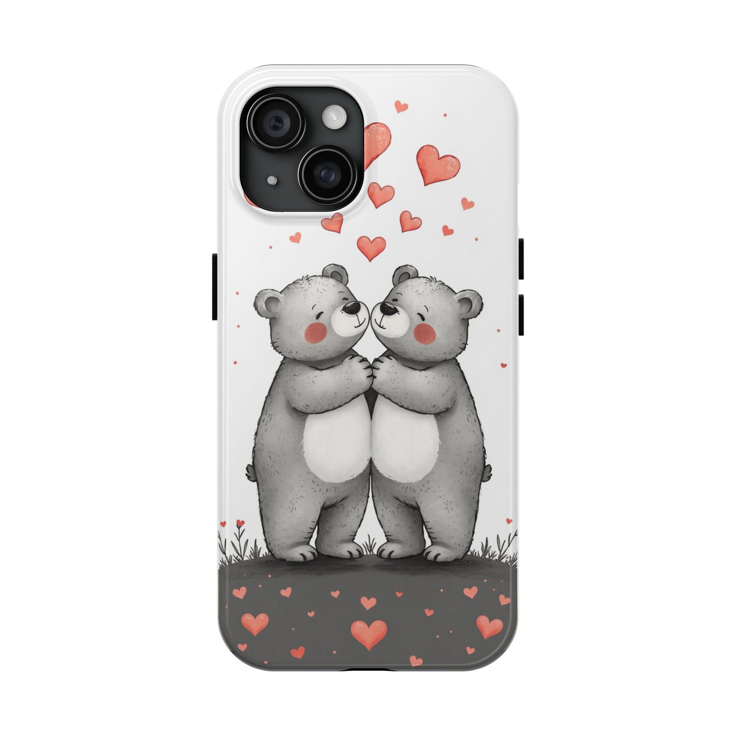 Cute Bear Love Tough Phone Case - Perfect for Valentine's Day & Couples